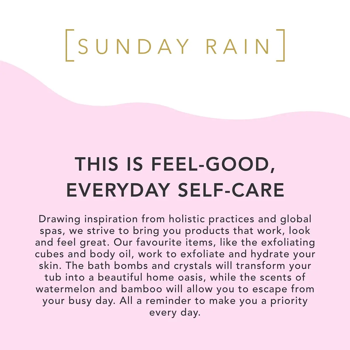 Vegan Sunday Rain bath crystals with acai berry extract and natural sea salts create a relaxing and nourishing bath experience.