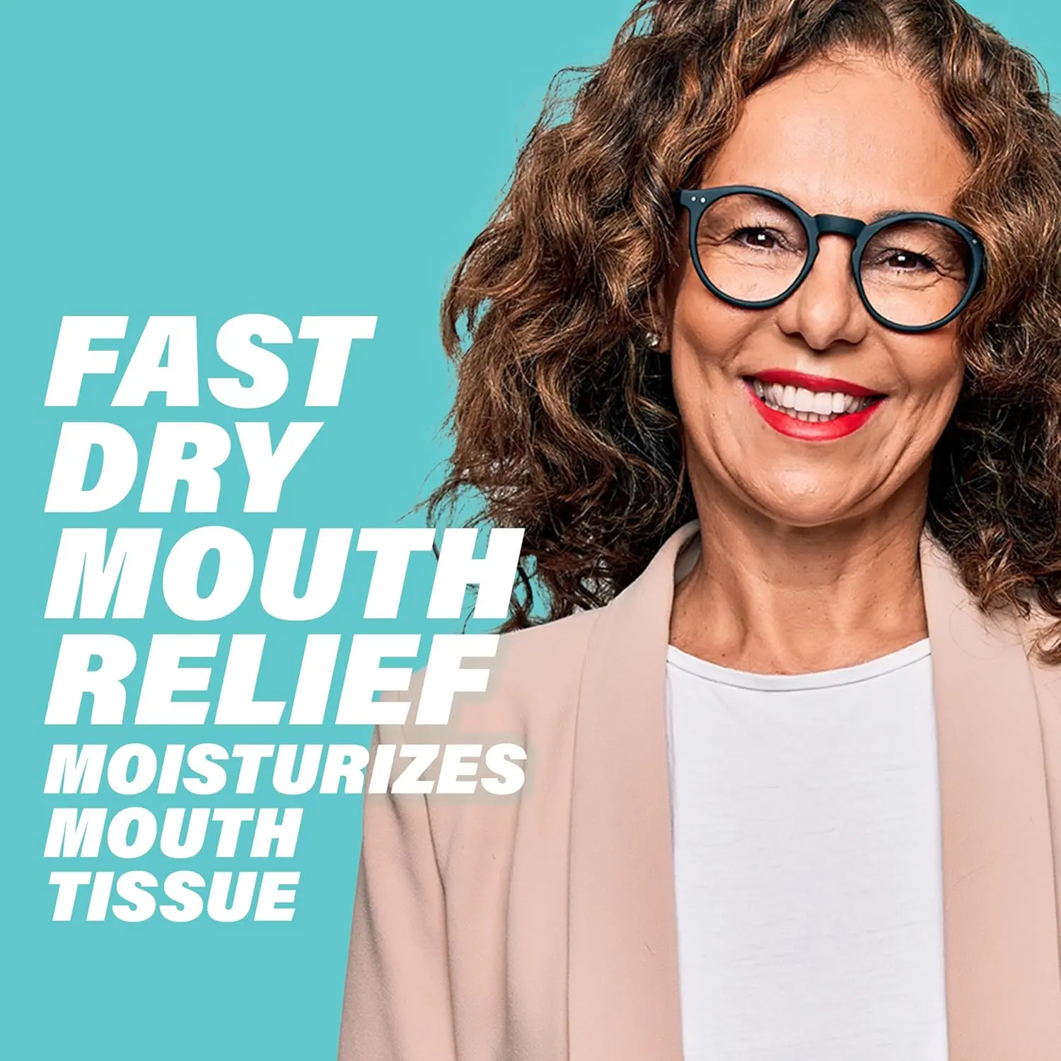 A box of 36 ACT Dry Mouth Lozenges in soothing mint flavor with Xylitol is shown, providing sugar-free relief and breath freshening.