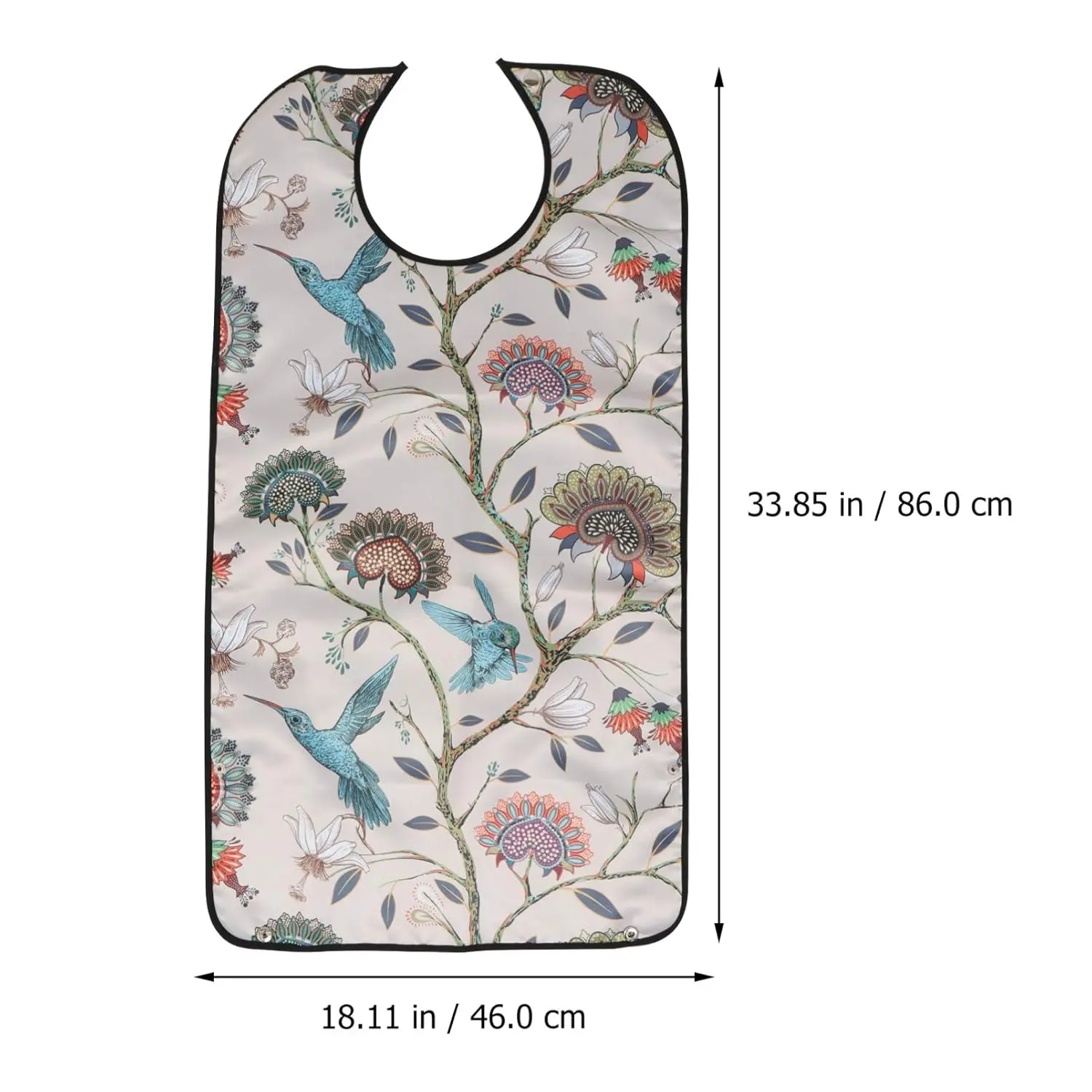 This waterproof adult bib dining apron provides clothing protection for seniors, elderly, and disabled patients during mealtimes and other messy activities.