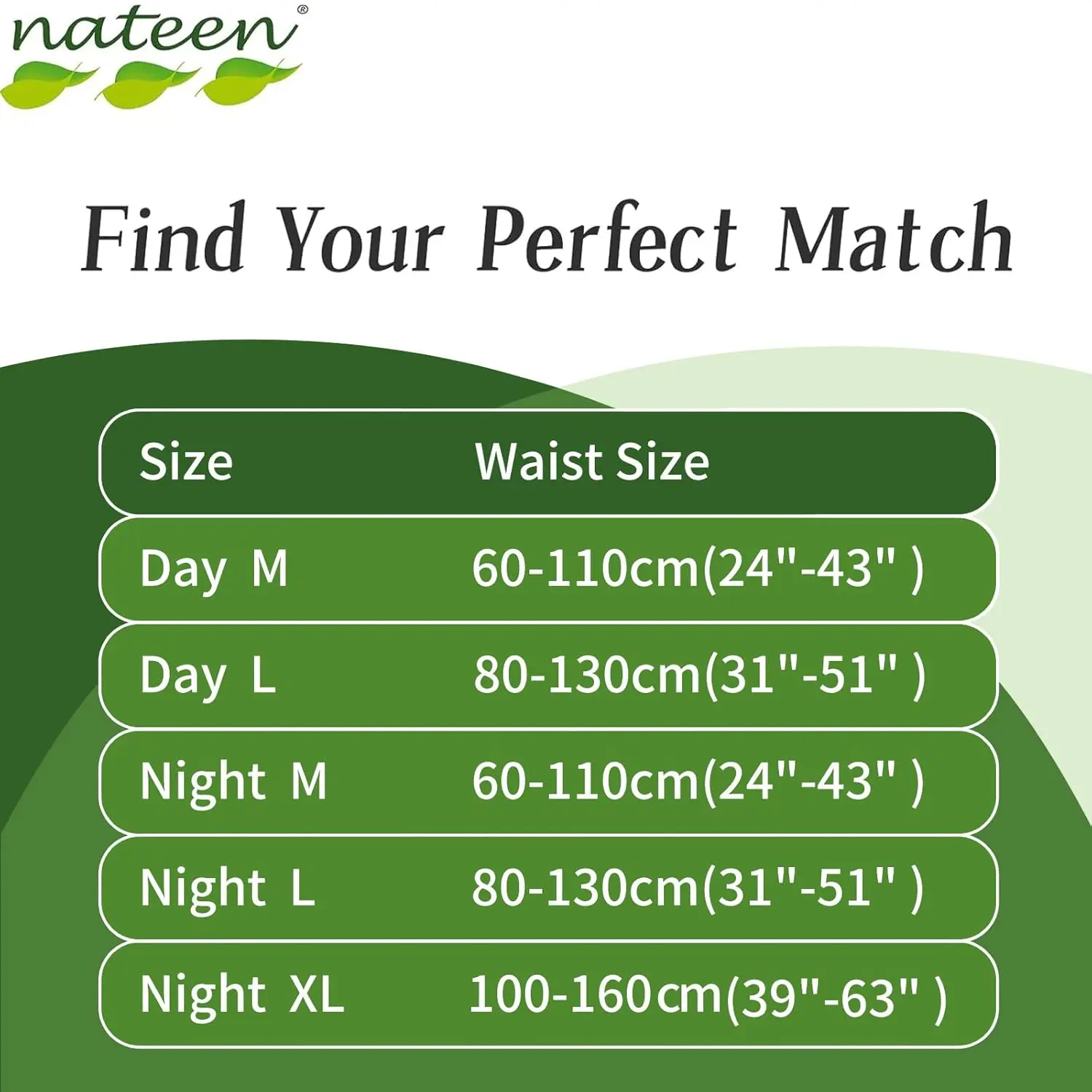 Nateen Hospeen adult diapers in medium size are super absorbent and comfortable incontinence underwear designed for both men and women with a waist size of 60-110cm.