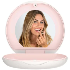 Aligner Retainer Case Mirror - White & Blush
