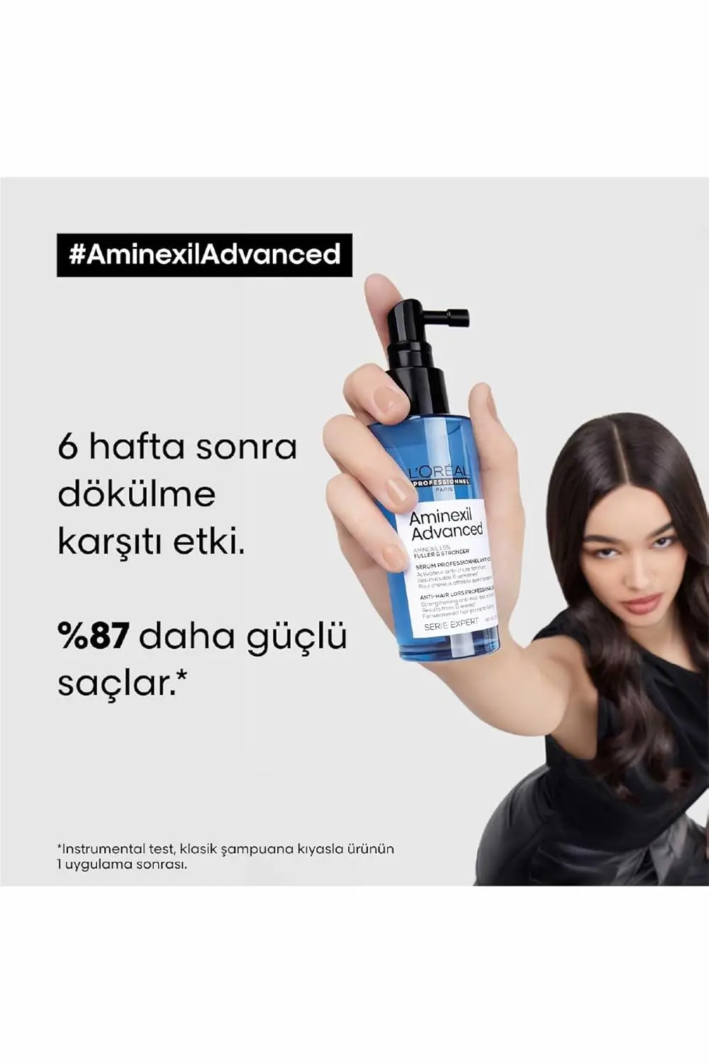 L'Oréal Professionnel Aminexil Advanced serum helps reduce hair loss and strengthens weakened hair prone to falling, thanks to its concentrated 1.5% Aminexil formula.