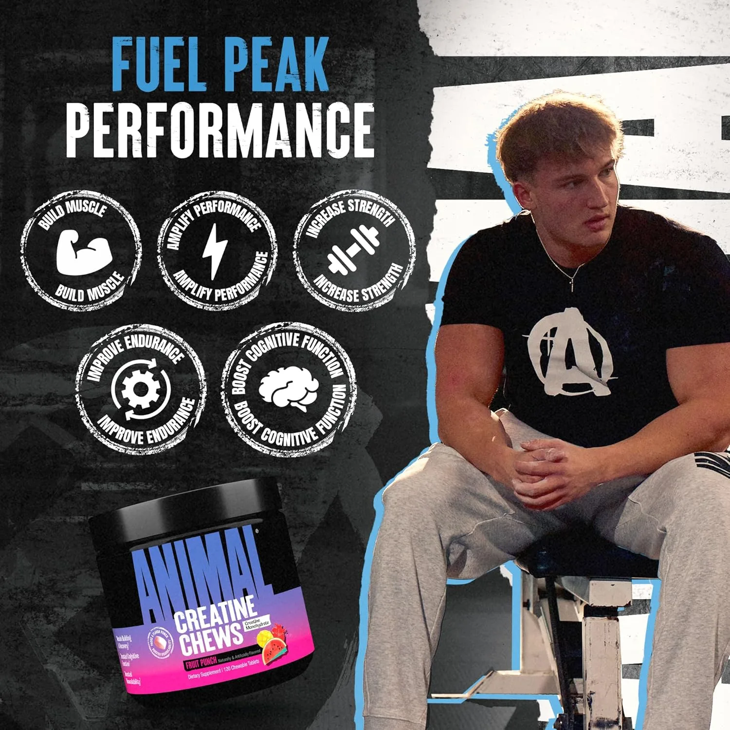 Animal Creatine Chews - Enhanced Absorption, Fruit Punch - Image 3