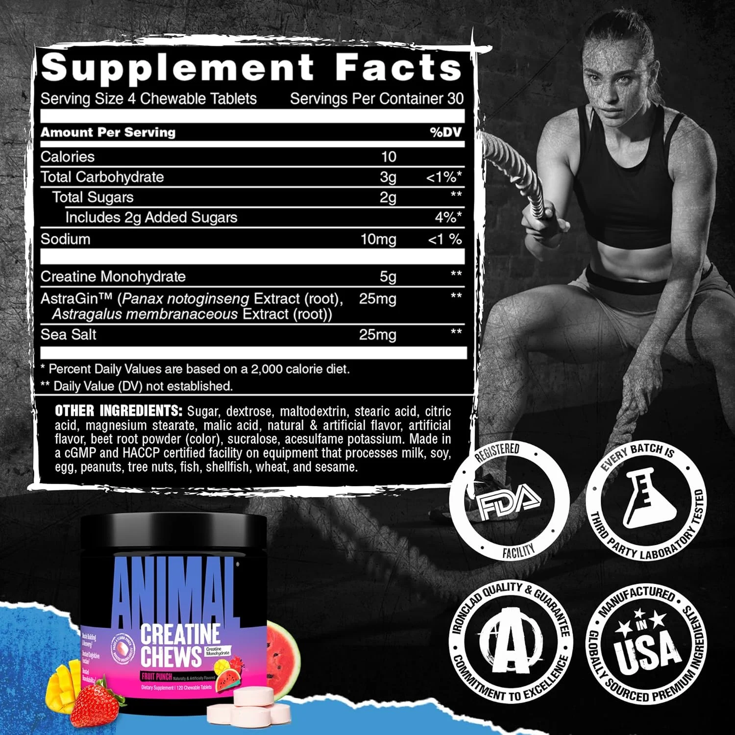 Animal Creatine Chews - Enhanced Absorption, Fruit Punch - Image 7
