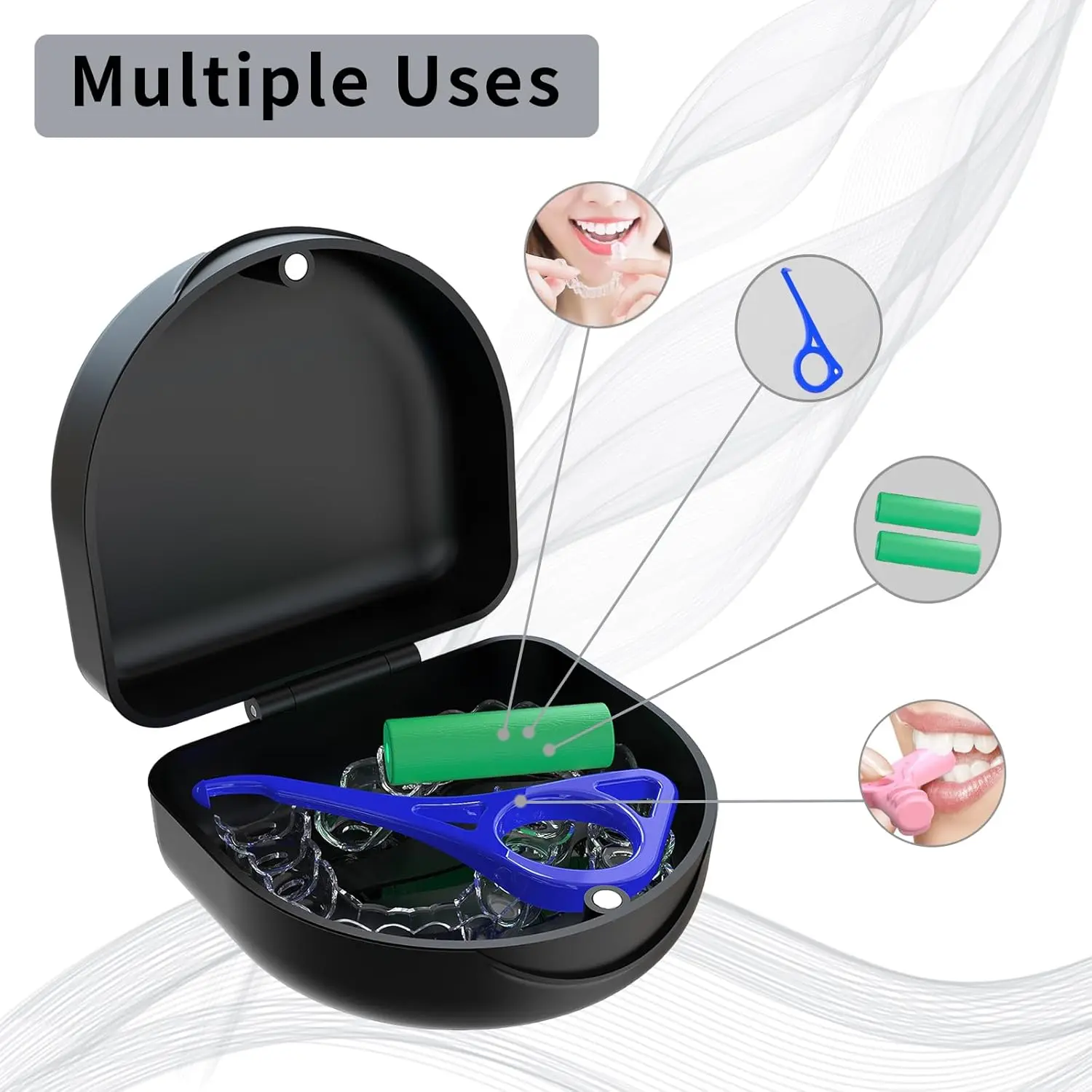 Black ARGOMAX aligner case protects your Invisalign aligners or retainers in a safe, hygienic, and secure orthodontic box.