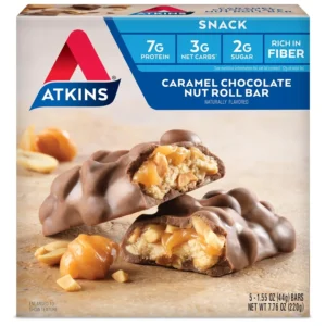 Atkins Caramel Chocolate Nut Roll - Low Sugar Snack