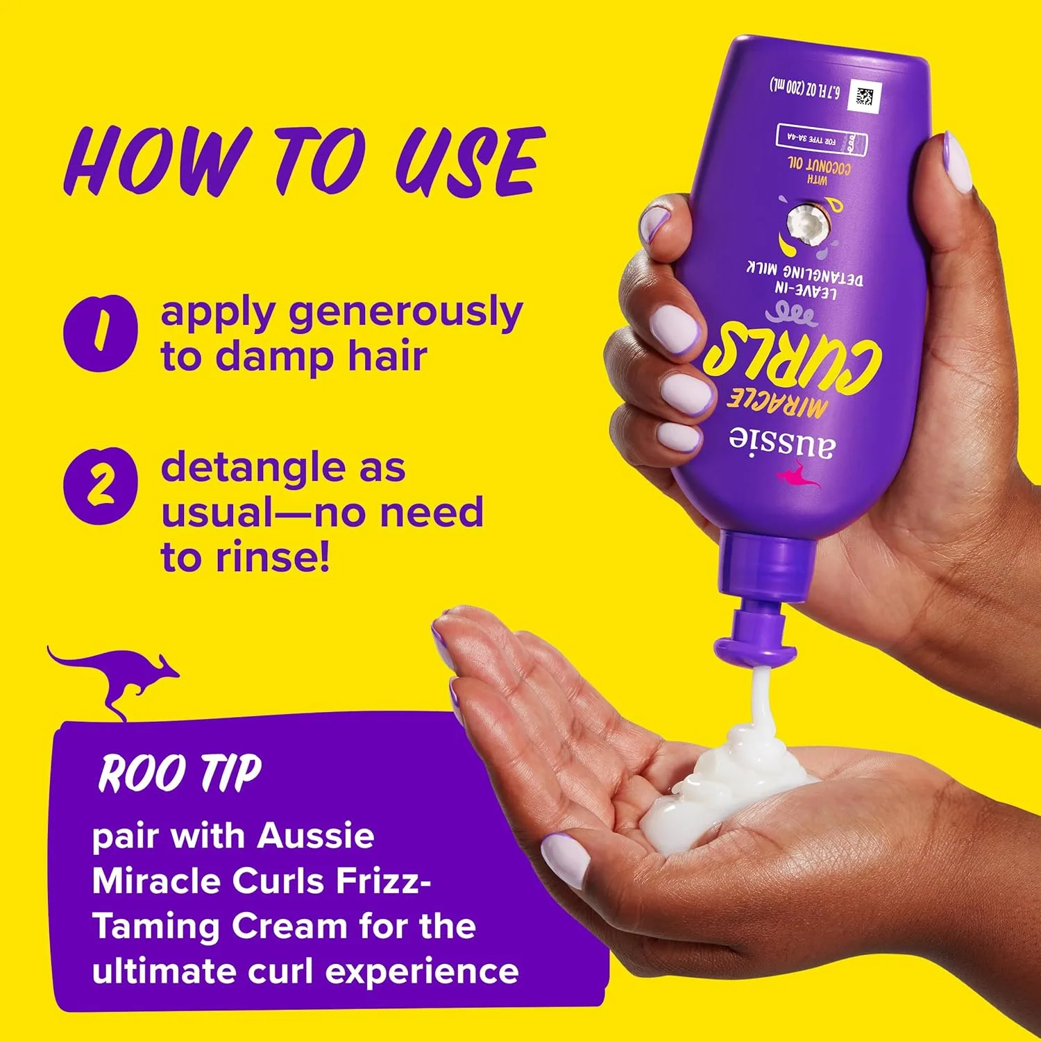 Aussie Curls Leave-In Detangler: Coconut Jojoba Oil - Image 5