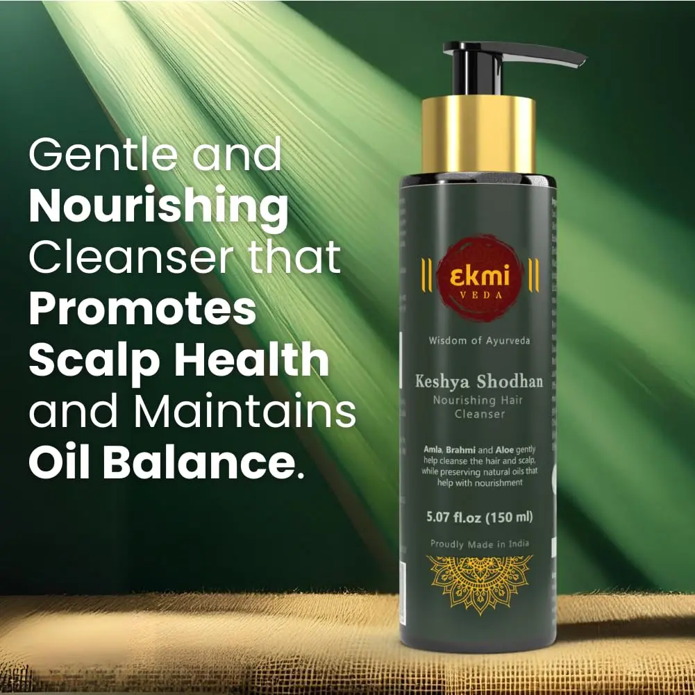 This is an Ayurvedic hair growth shampoo with rosemary, reetha, shikakai, bhringraj, and amla to control hair loss and thicken hair.