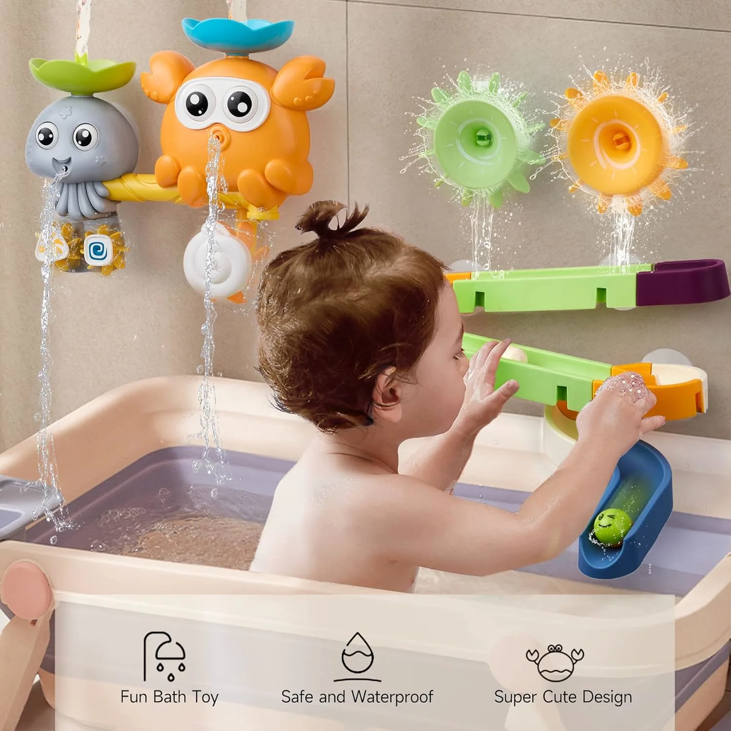 Baby Bath Toys Slide Track Bathtub Toy - Image 3