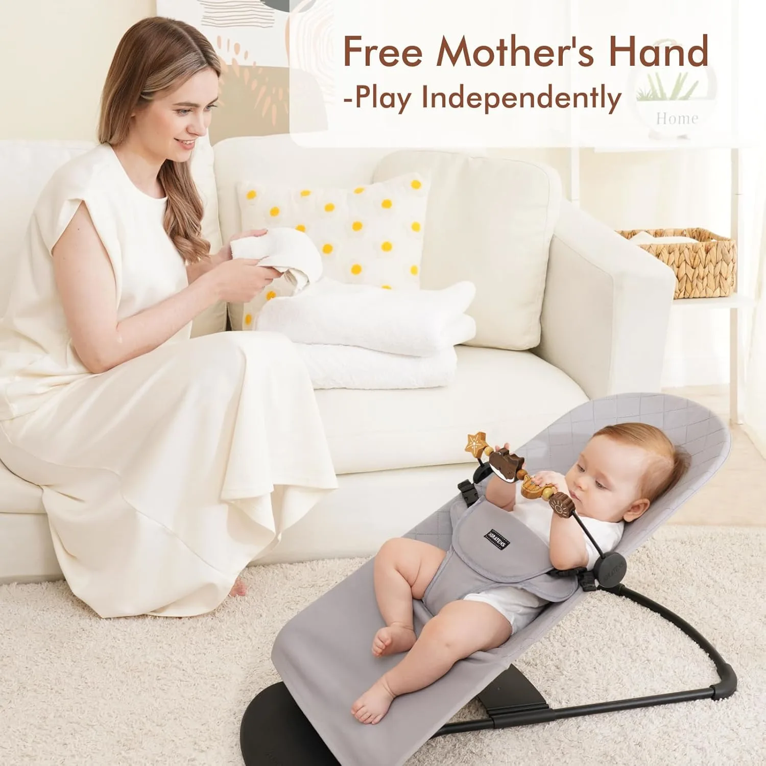 Baby Bouncer Toy Bar Wooden - Fits BabyBjorn Bouncer - Image 4