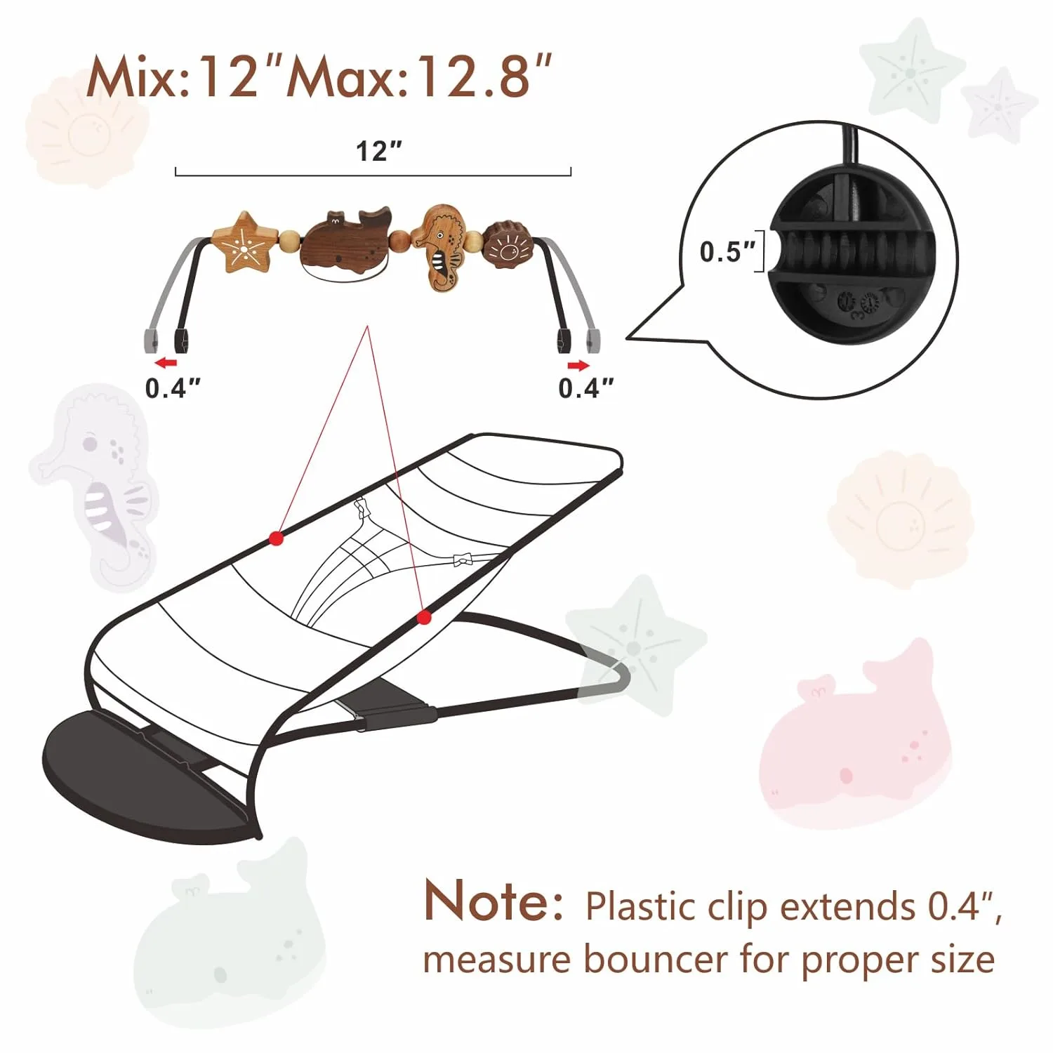 Baby Bouncer Toy Bar Wooden - Fits BabyBjorn Bouncer - Image 7