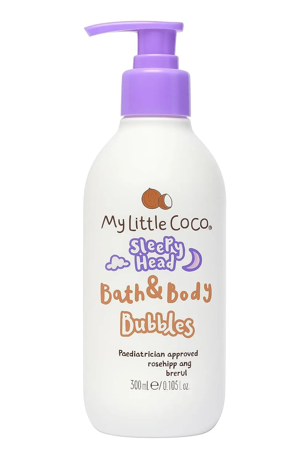 My Little Coco Sleepy Head baby bubble bath creates fluffy bubbles with organic coconut oil and a soothing lavender, chamomile, and vanilla scent to gently cleanse and nourish delicate skin.