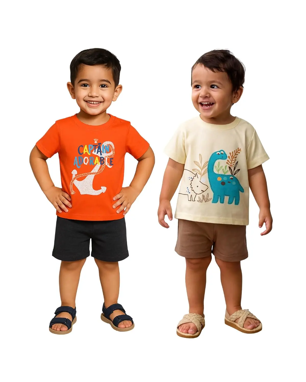 Adorable and practical LUAY baby clothes set featuring a playful design with colorful symbols on a soft, machine-washable cotton blend, perfect for gifting.