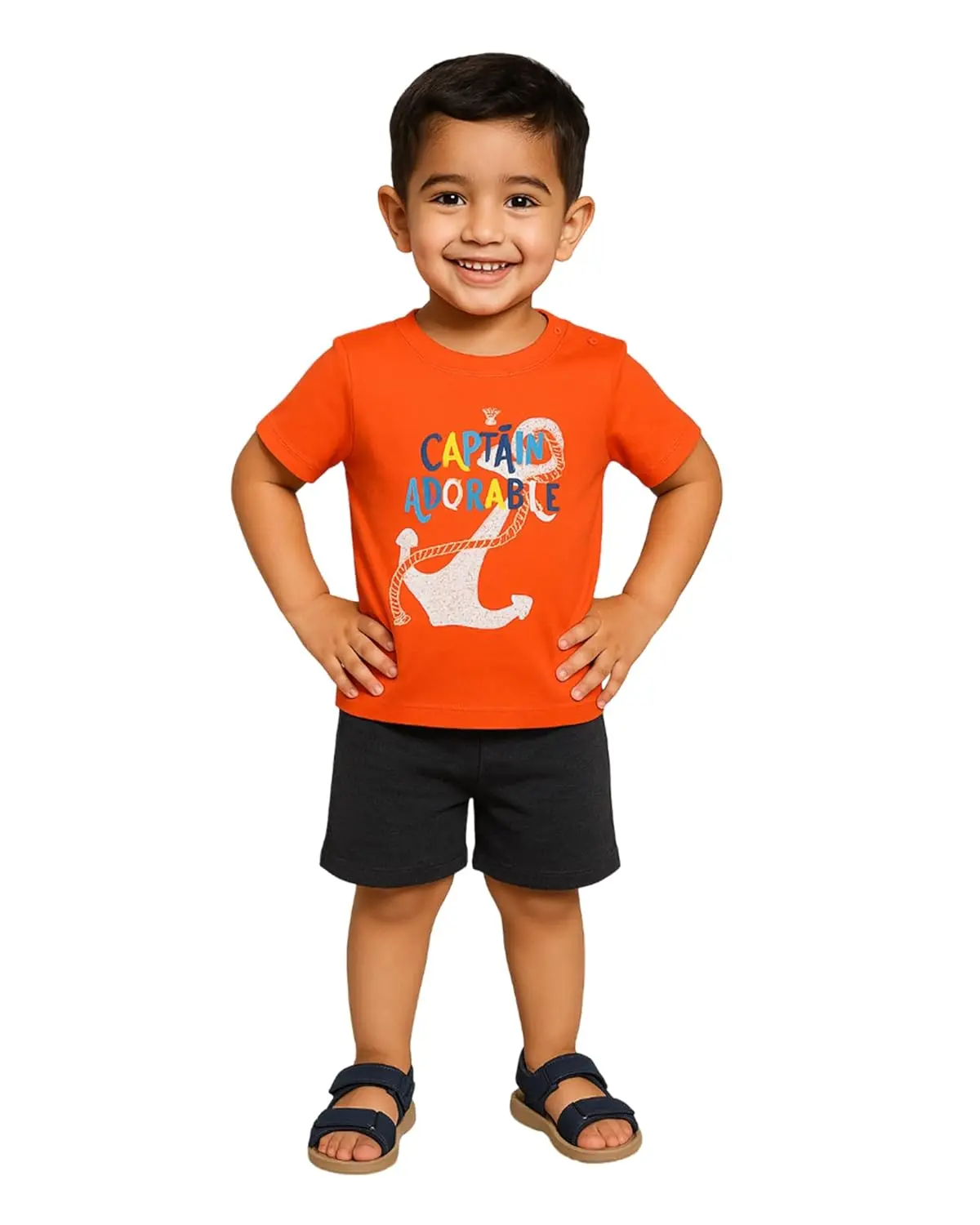 Adorable and practical LUAY baby clothes set featuring a playful design with colorful symbols on a soft, machine-washable cotton blend, perfect for gifting.