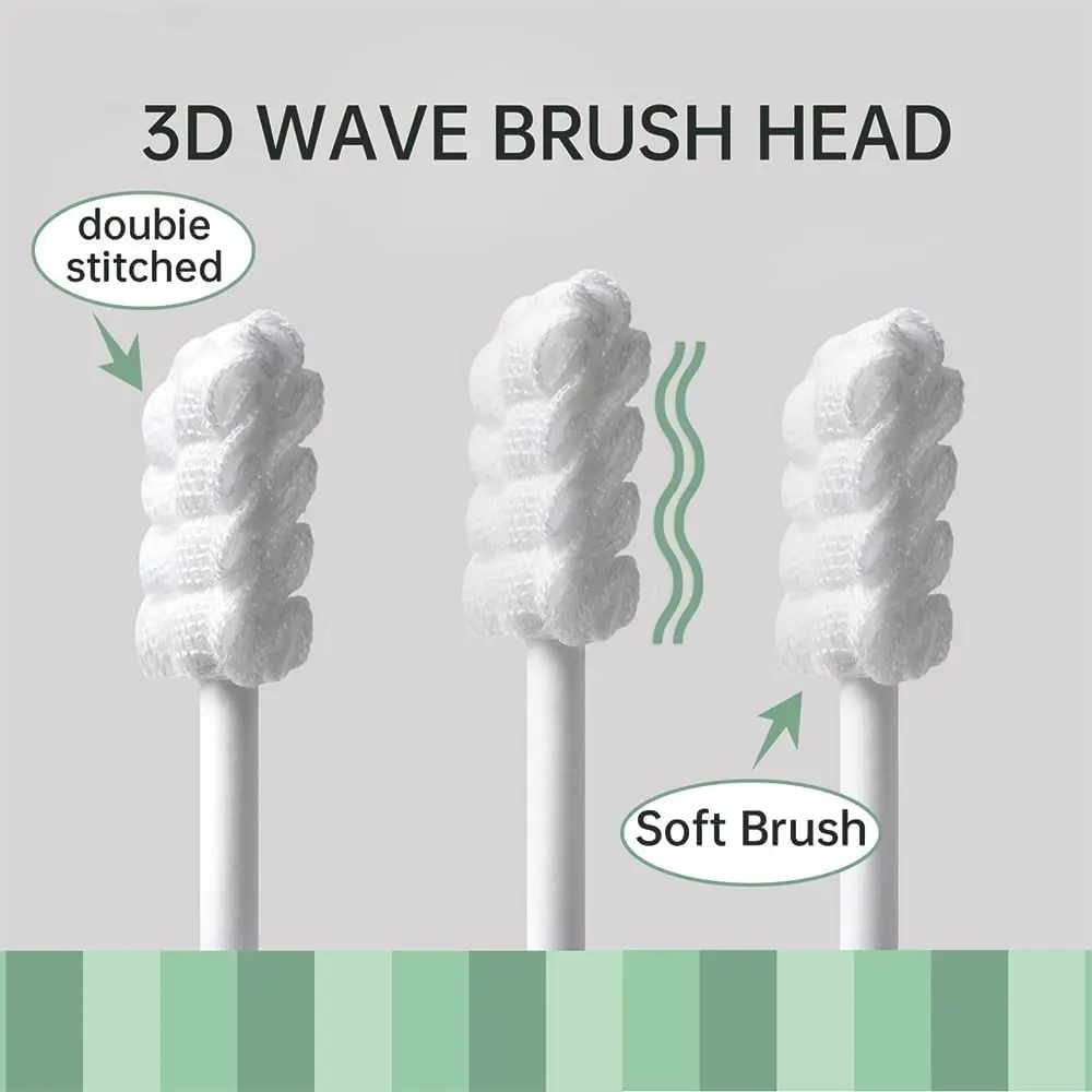 A baby tongue cleaner made of soft, medical-grade cotton gauze effectively removes milk stains and keeps the newborn's mouth clean.