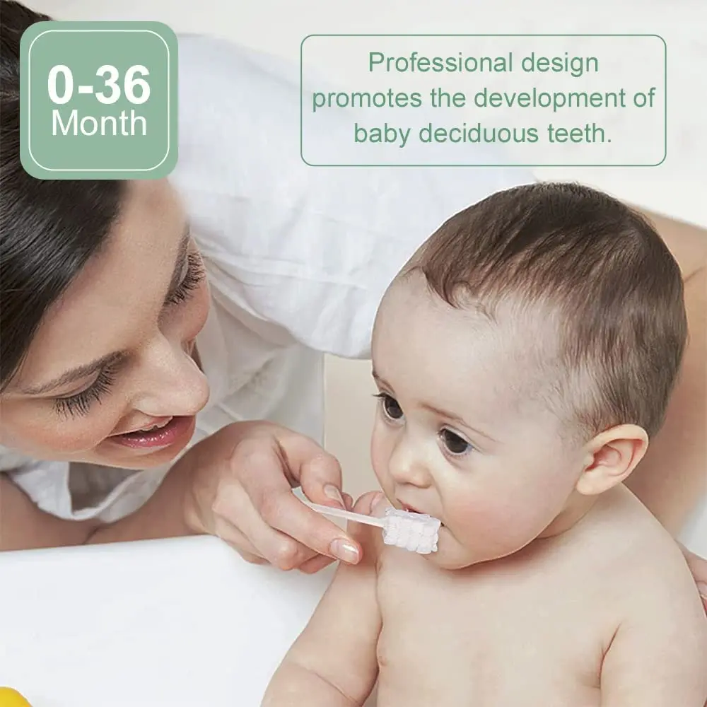 A baby tongue cleaner made of soft, medical-grade cotton gauze effectively removes milk stains and keeps the newborn's mouth clean.