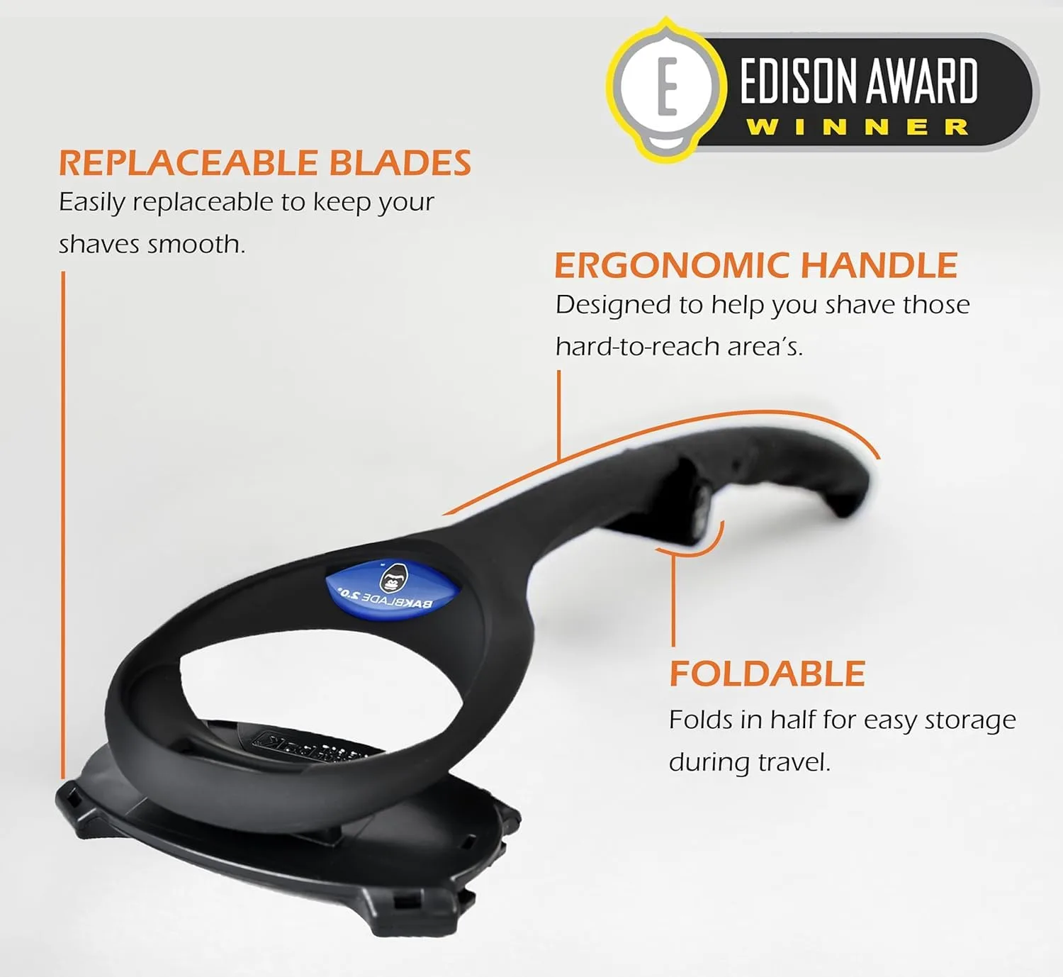 Bakblade Back Shaver - DIY Wet/Dry Shave & Extra Blades - Image 3