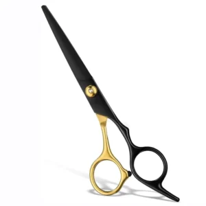 A pair of professional barber shears for hair cutting and thinning, suitable for both men and women.