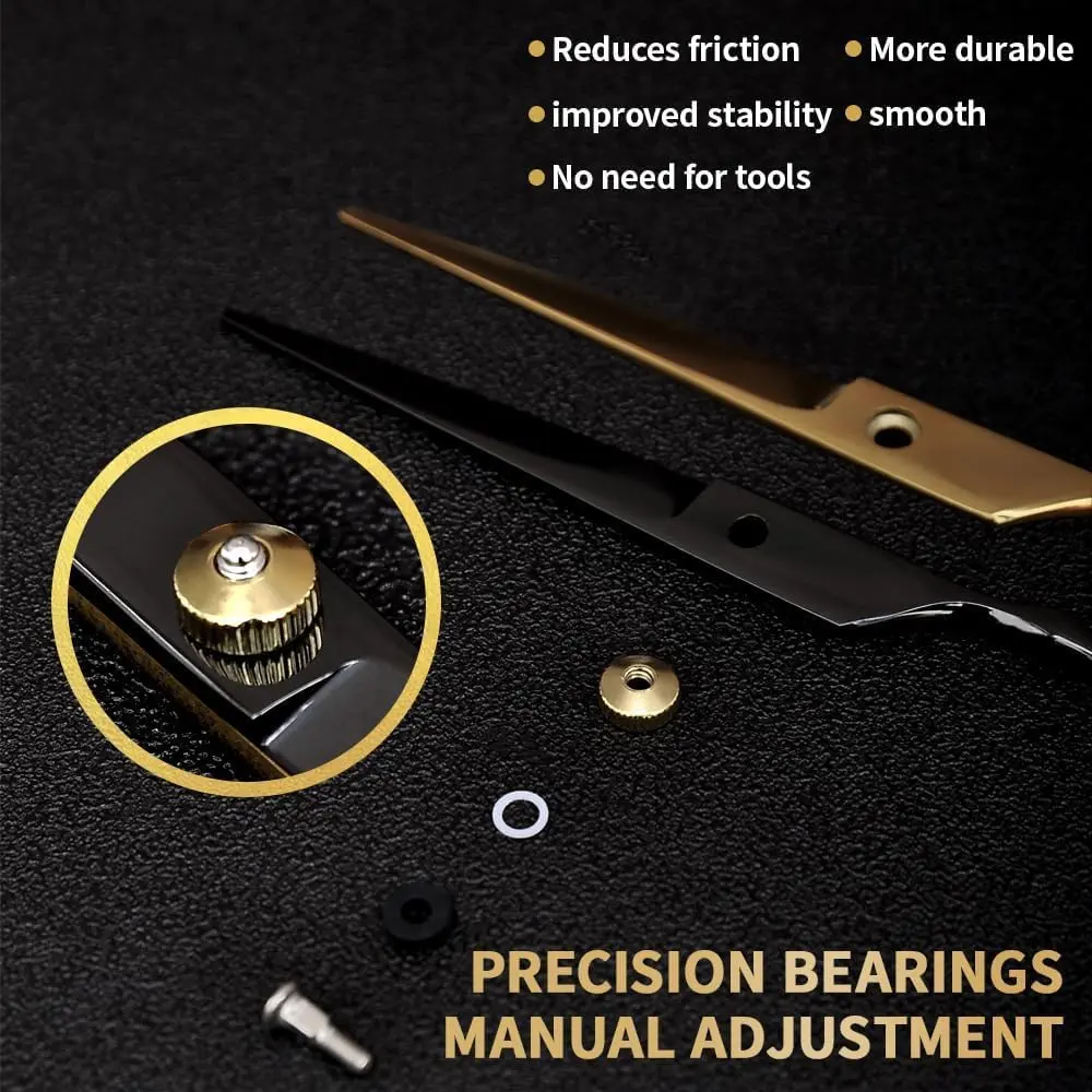 A pair of professional barber shears for hair cutting and thinning, suitable for both men and women.