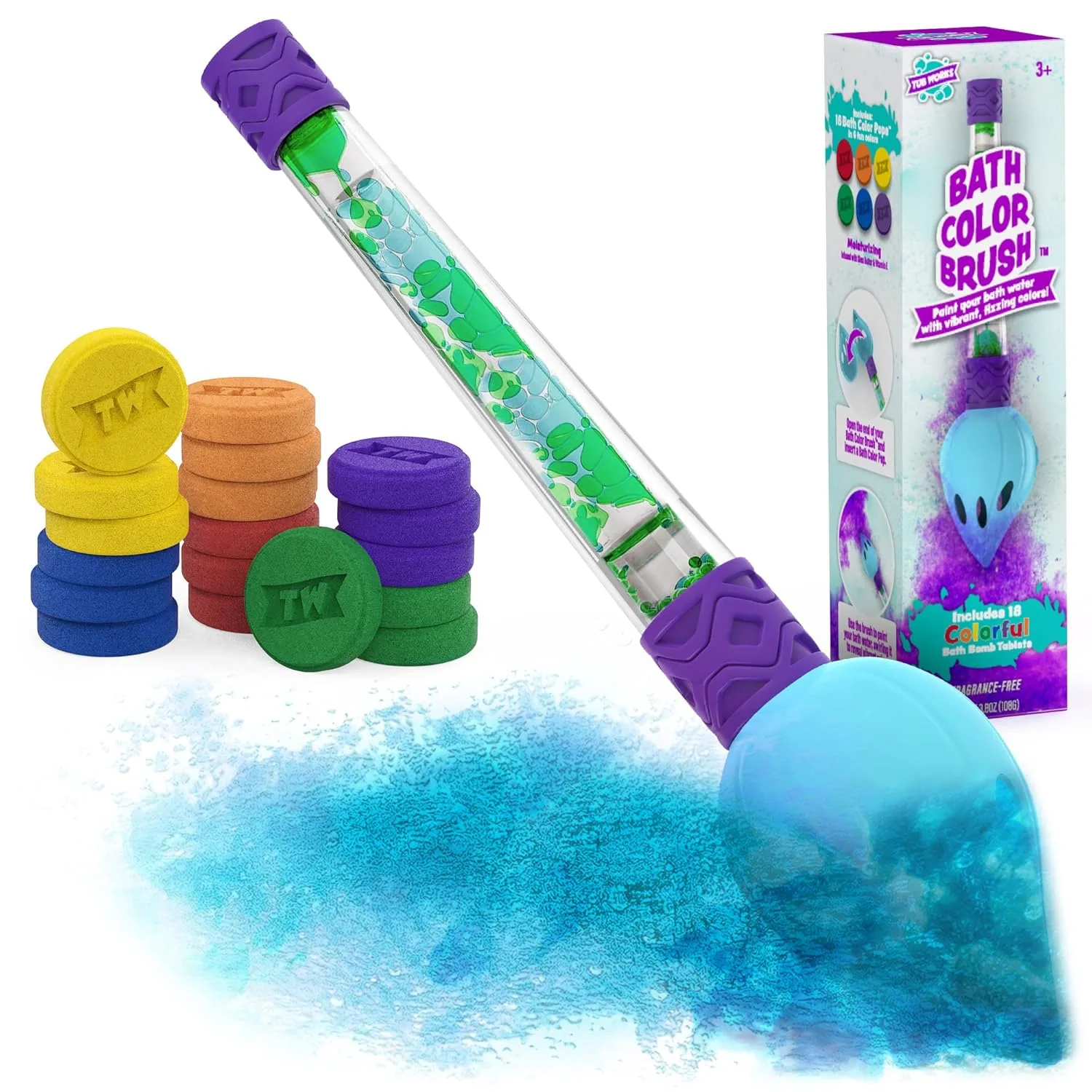 Bath Bombs with Brush for Kids - Fun, Non-Toxic Colors
