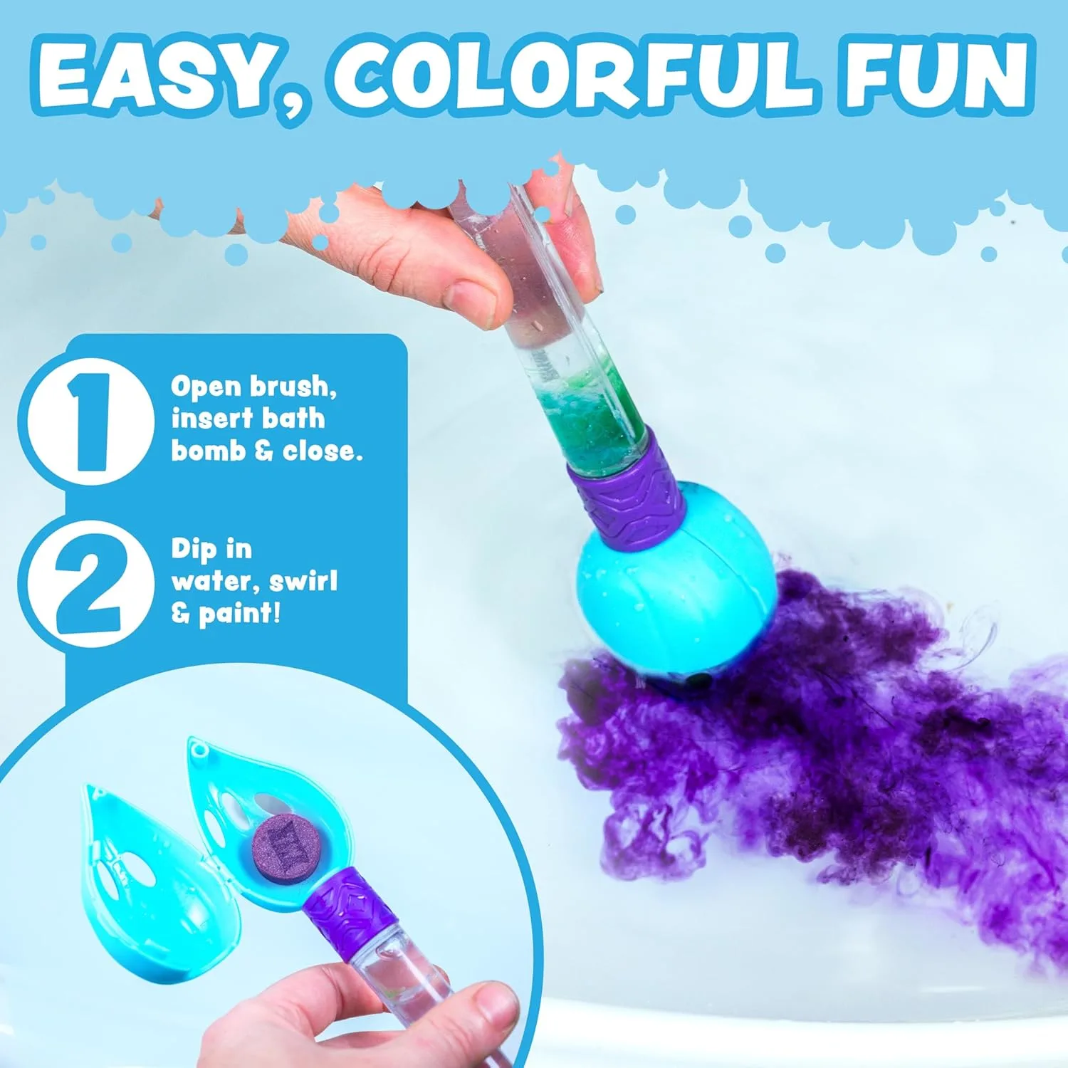 Bath Bombs with Brush for Kids - Fun, Non-Toxic Colors - Image 3