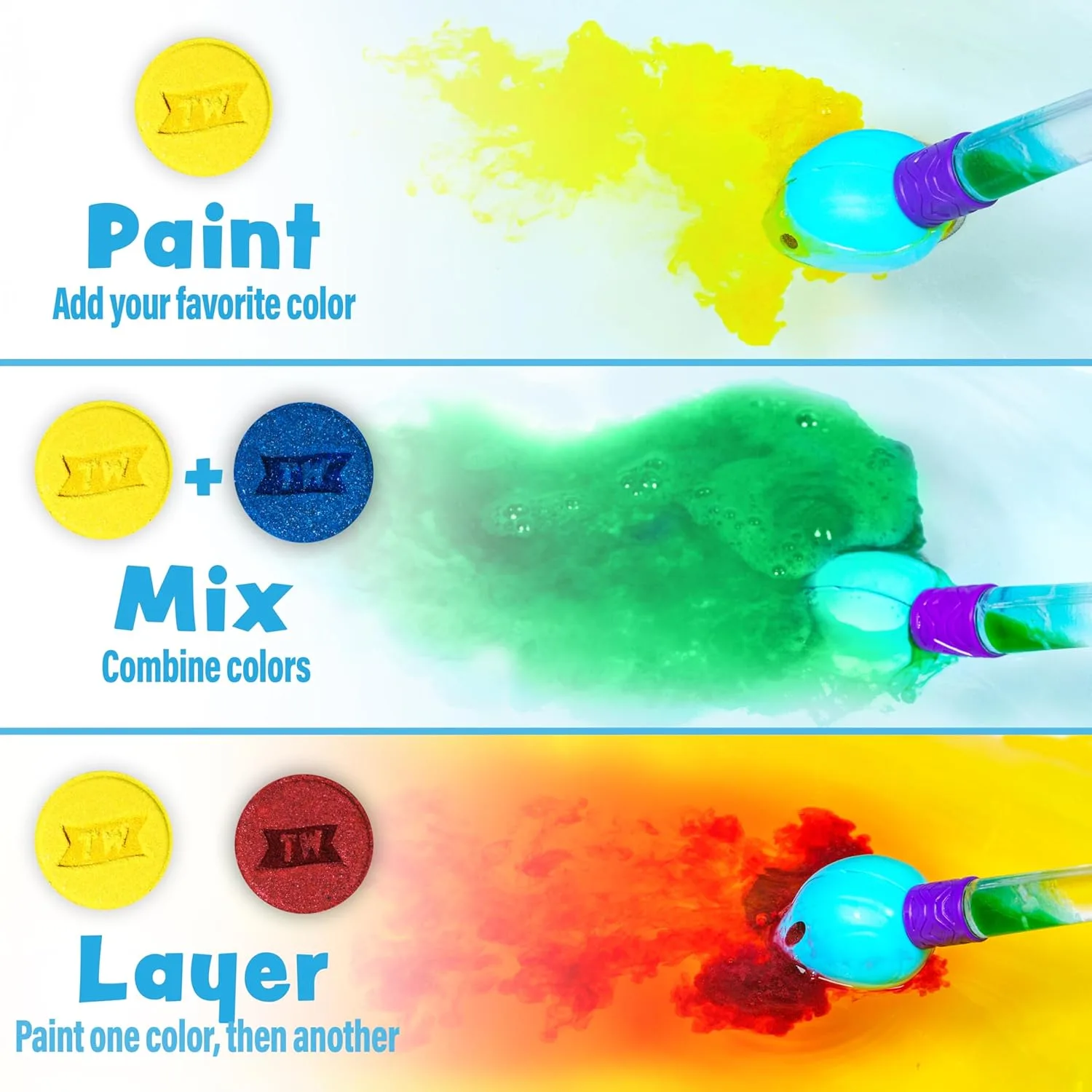 Bath Bombs with Brush for Kids - Fun, Non-Toxic Colors - Image 4