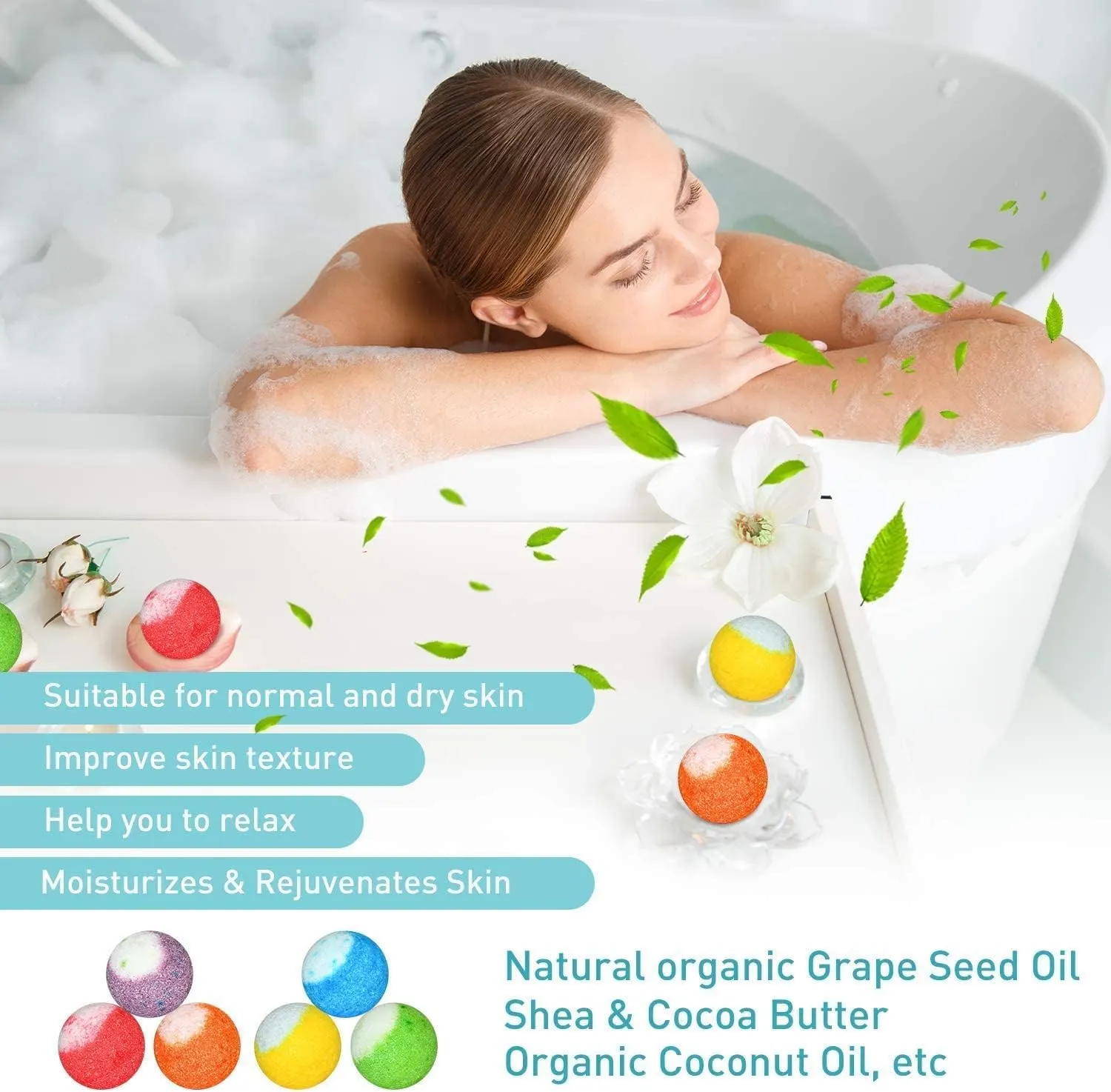 60 Bath Bombs Set Christmas Gifts for Women Kids - Image 4