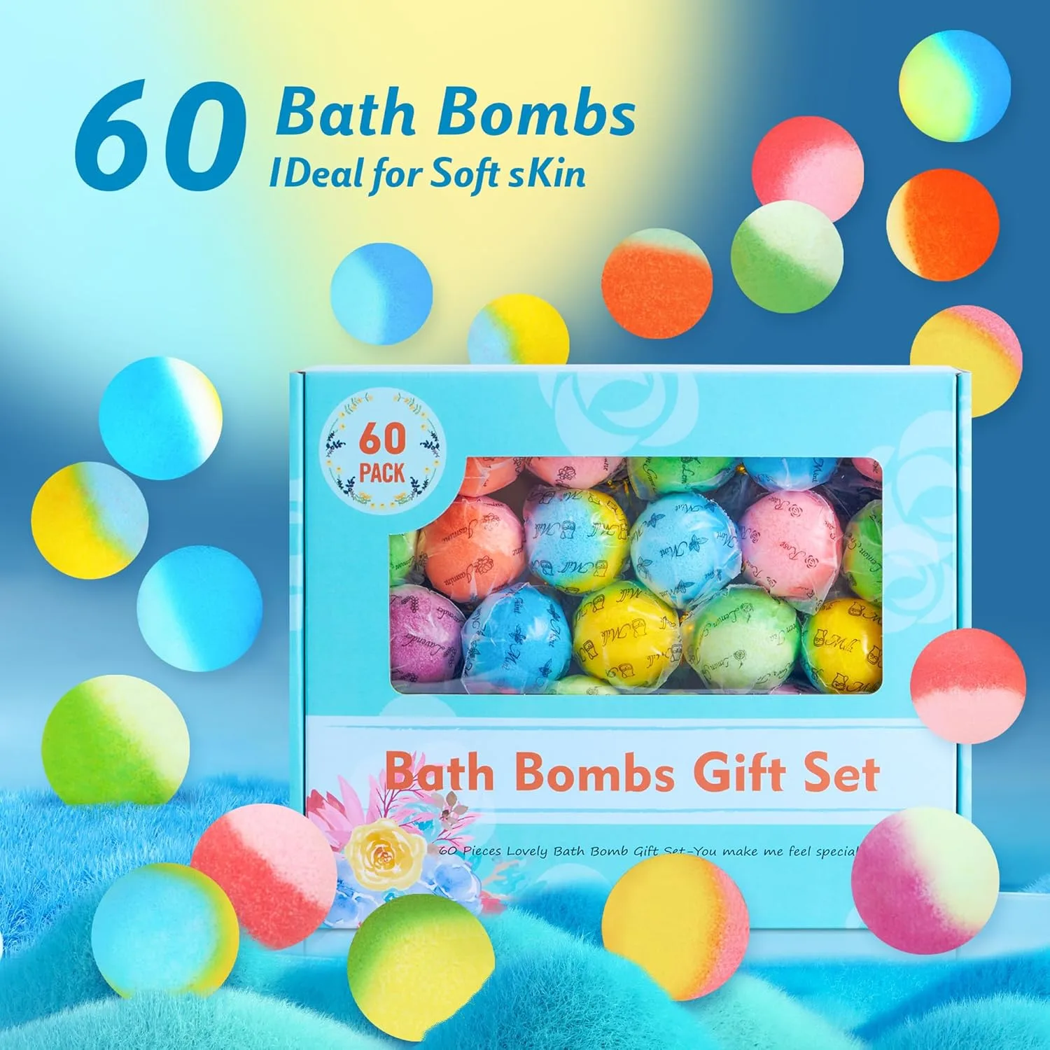 60 Bath Bombs Set Christmas Gifts for Women Kids - Image 6