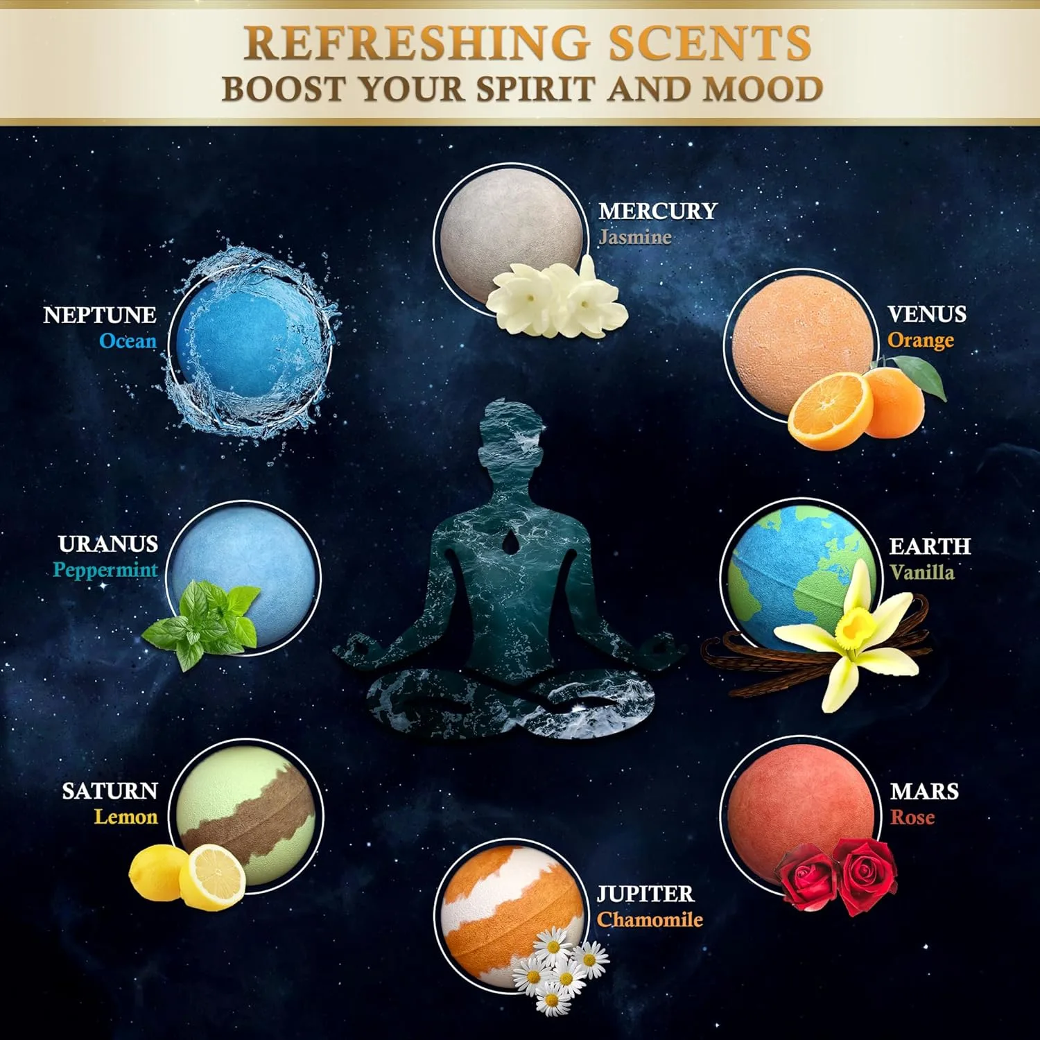 Bath Bombs Essential Oil Shea Butter - Spa Gift Set - Image 5