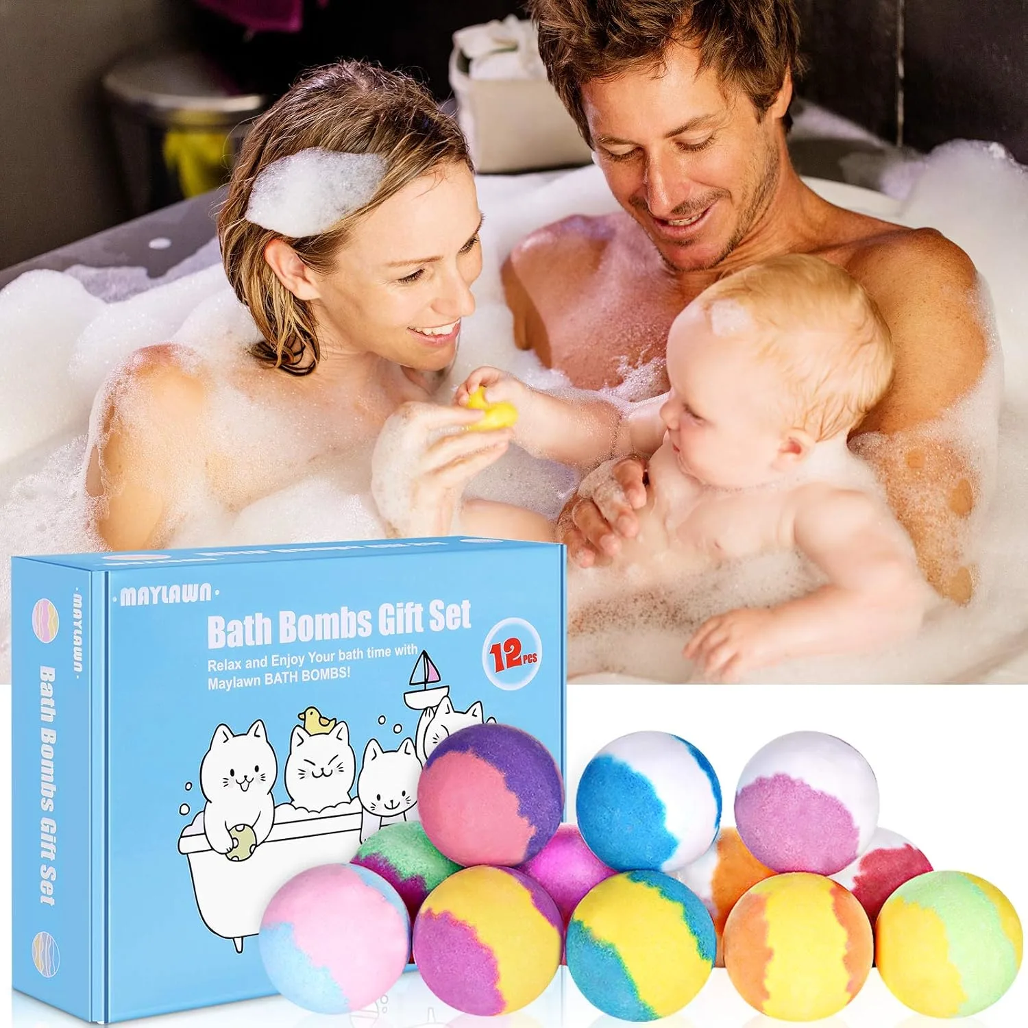 Bath Bombs Gift Set 12 Pcs Natural Spa - Image 7