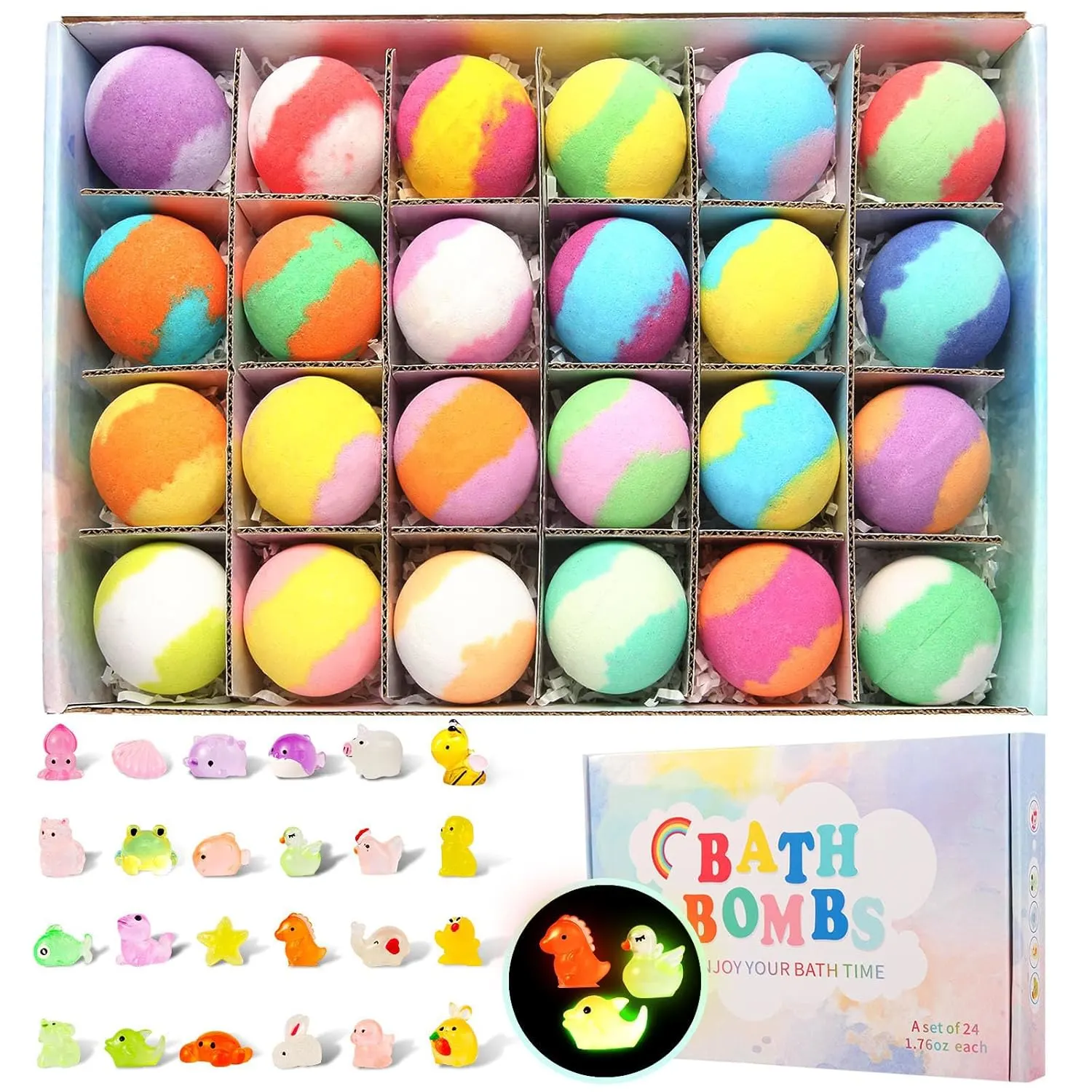 Bath Bombs for Kids with Surprise Inside, Natural - Image 3