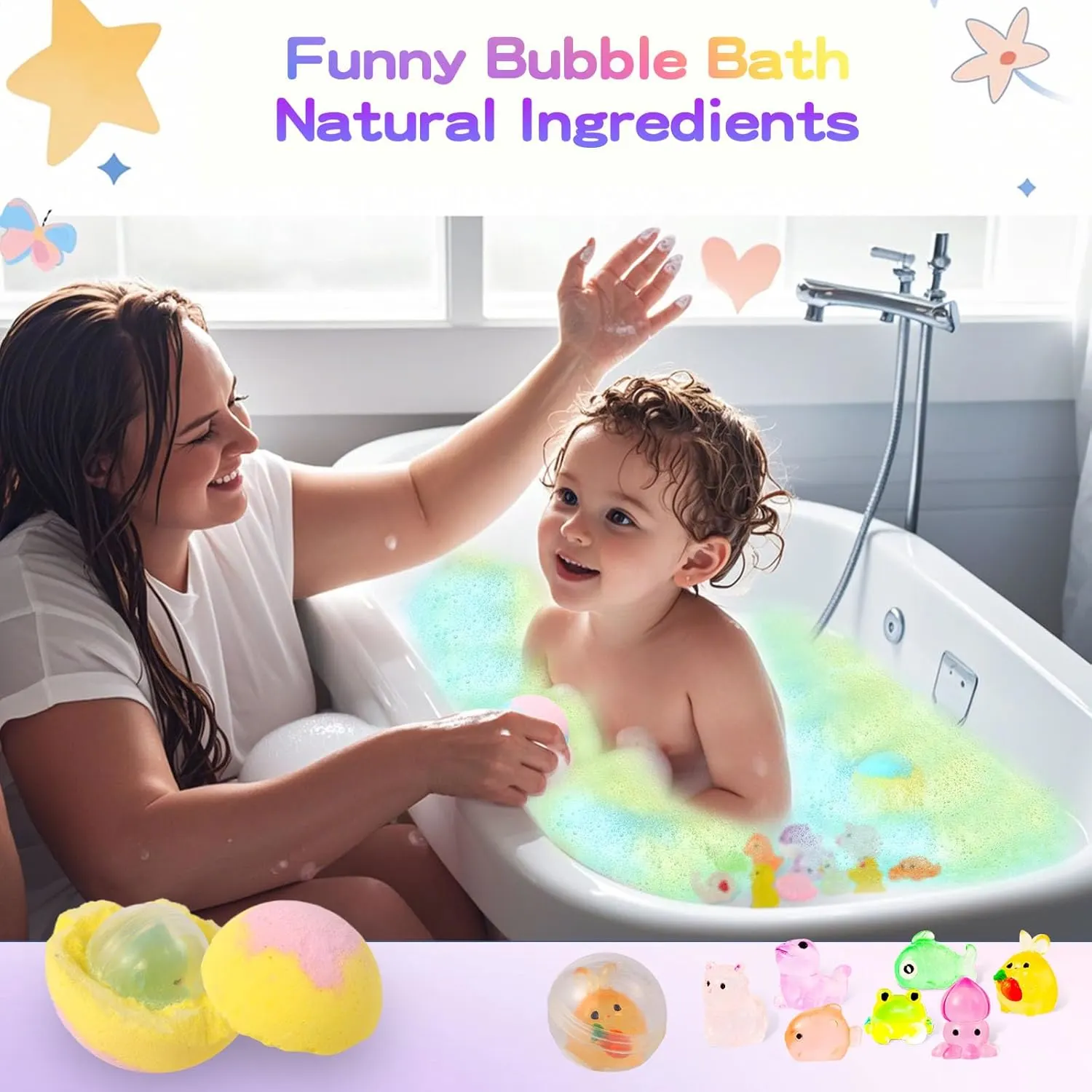 Bath Bombs for Kids with Surprise Inside, Natural - Image 5