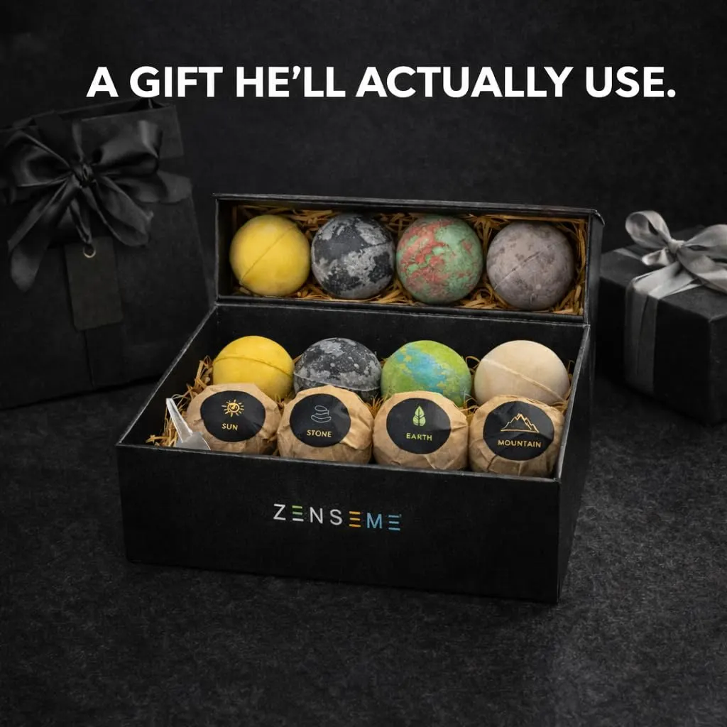Bath Bombs for Men Gift Set, 8 Aromatherapy Scents - Image 4