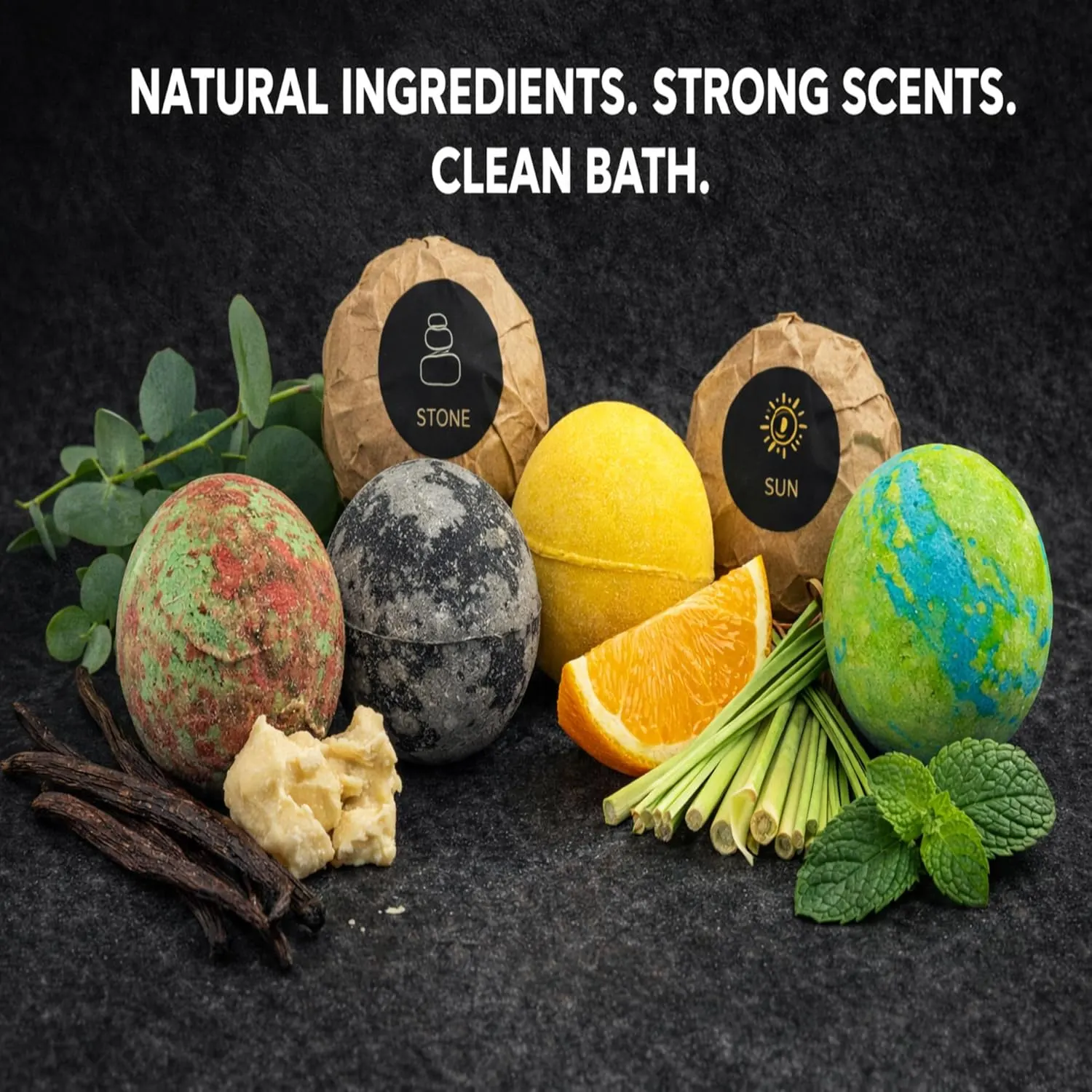 Bath Bombs for Men Gift Set, 8 Aromatherapy Scents - Image 5