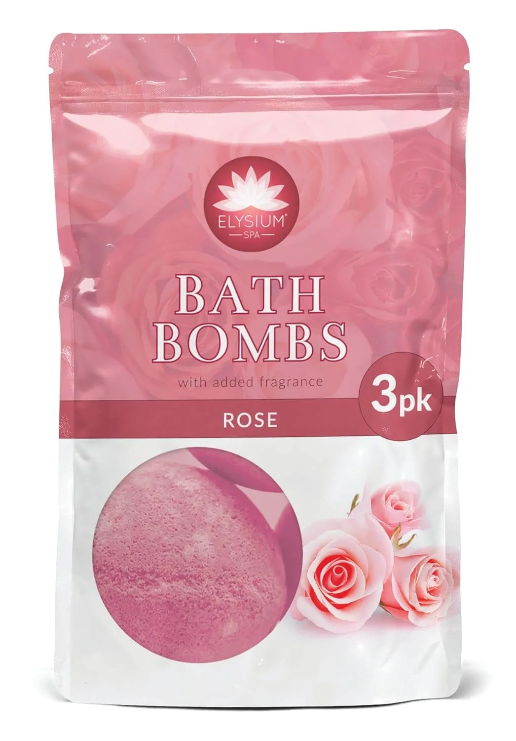 Elysium Spa Bath Bombs - Rose Scented - 3 Pack