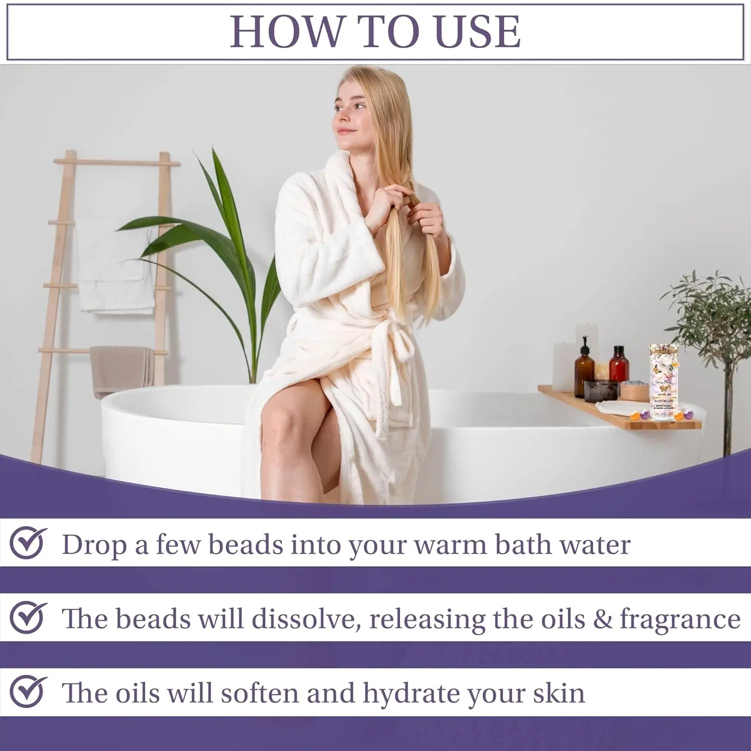 Bath Oil Beads Lavender Chamomile - 36 Count - Image 5