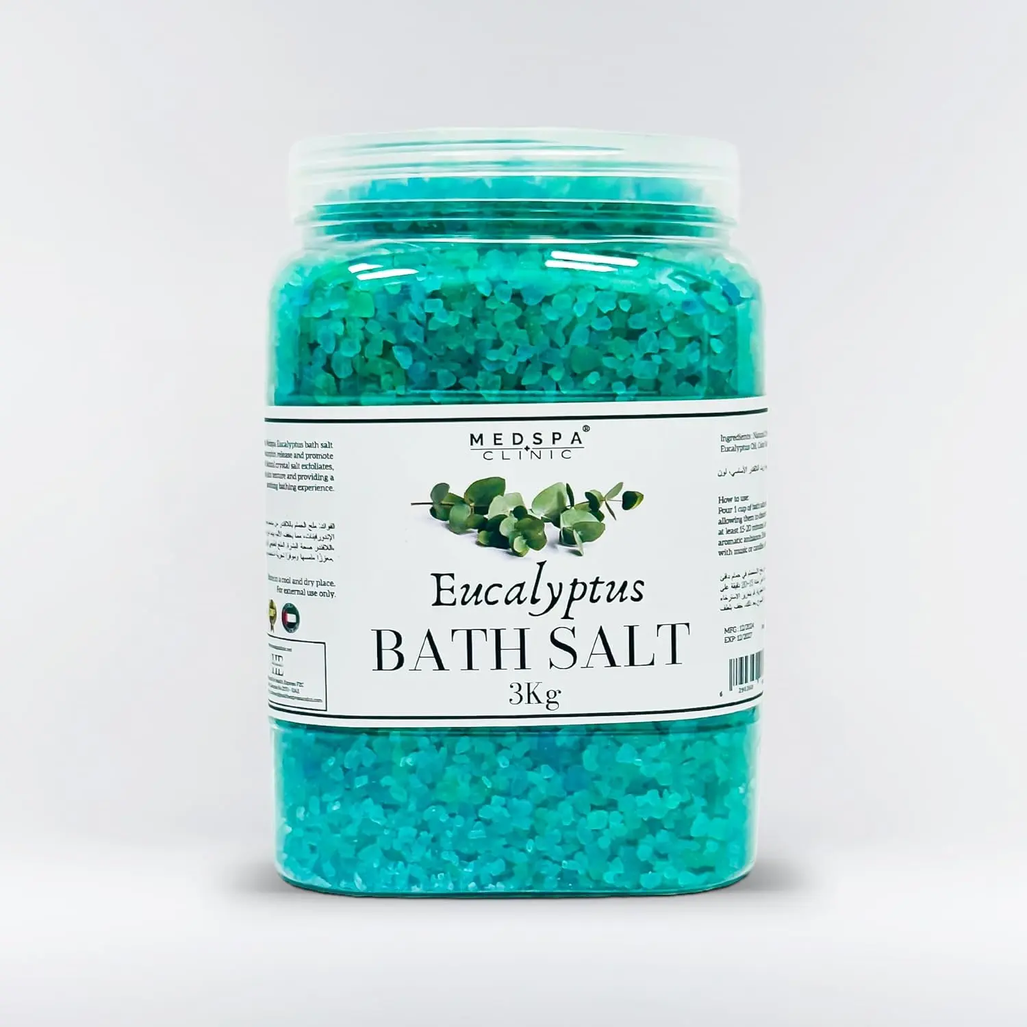 MEDSPA bath salts with lavender essential oil and rose petals provide natural relief from muscle aches and pains, perfect for a relaxing spa experience at home.