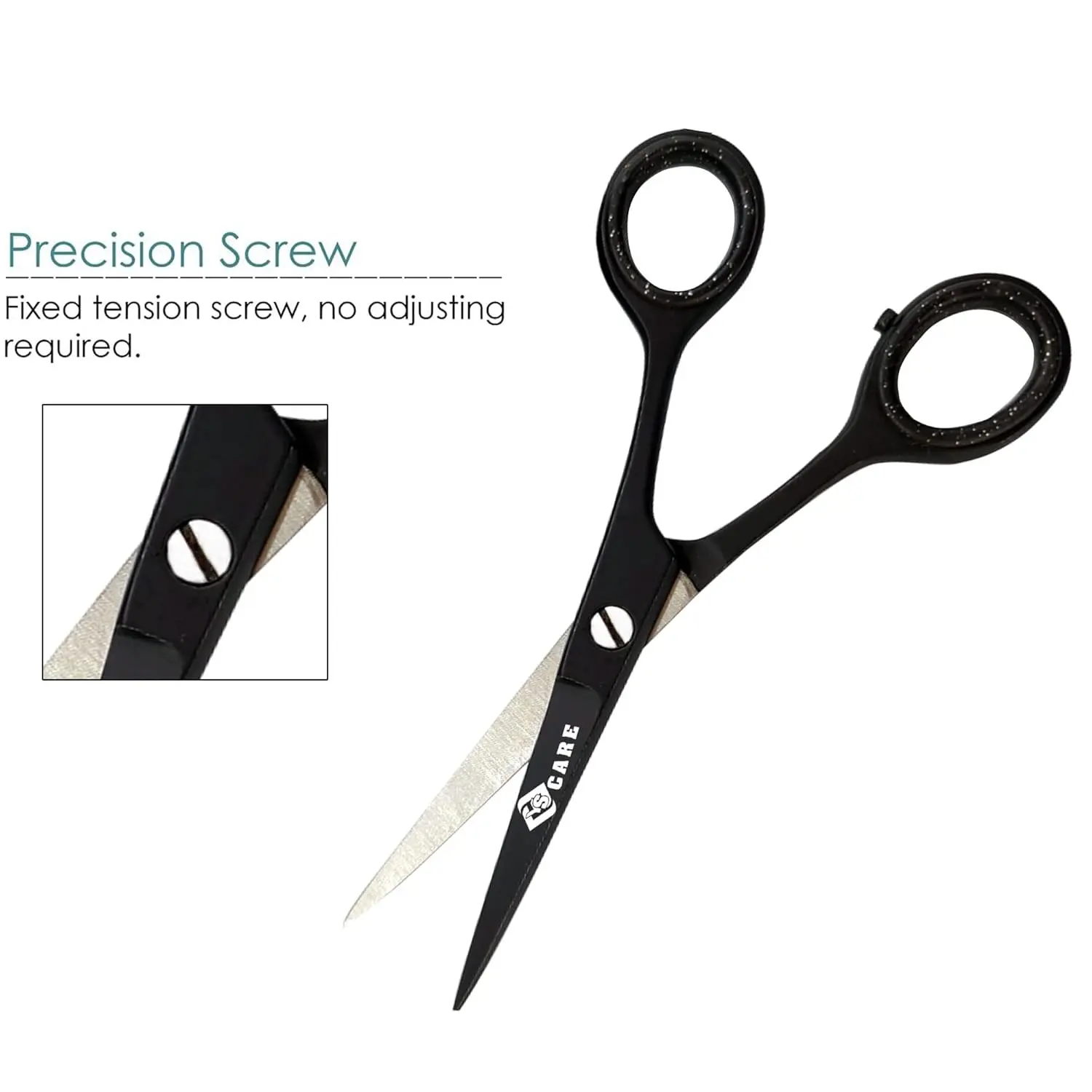 Stainless steel beard and moustache grooming scissors for men, ideal for precise hair cutting, hairdressing, and nose hair trimming.