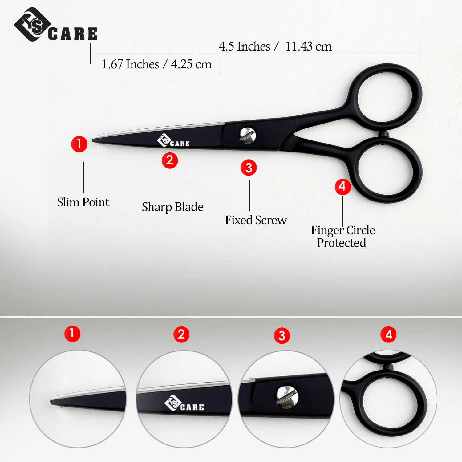 Stainless steel beard and moustache grooming scissors for men, ideal for precise hair cutting, hairdressing, and nose hair trimming.