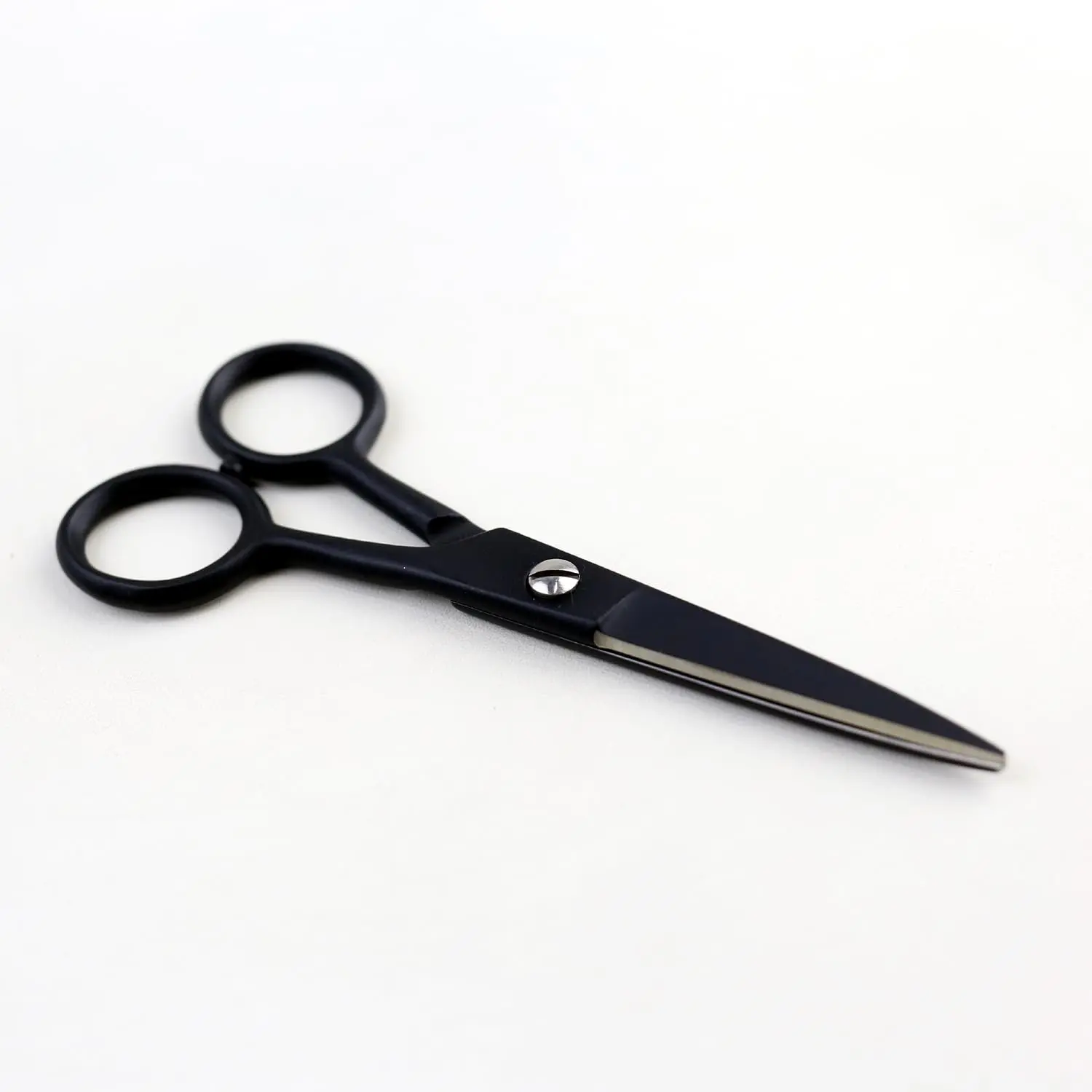 Stainless steel beard and moustache grooming scissors for men, ideal for precise hair cutting, hairdressing, and nose hair trimming.