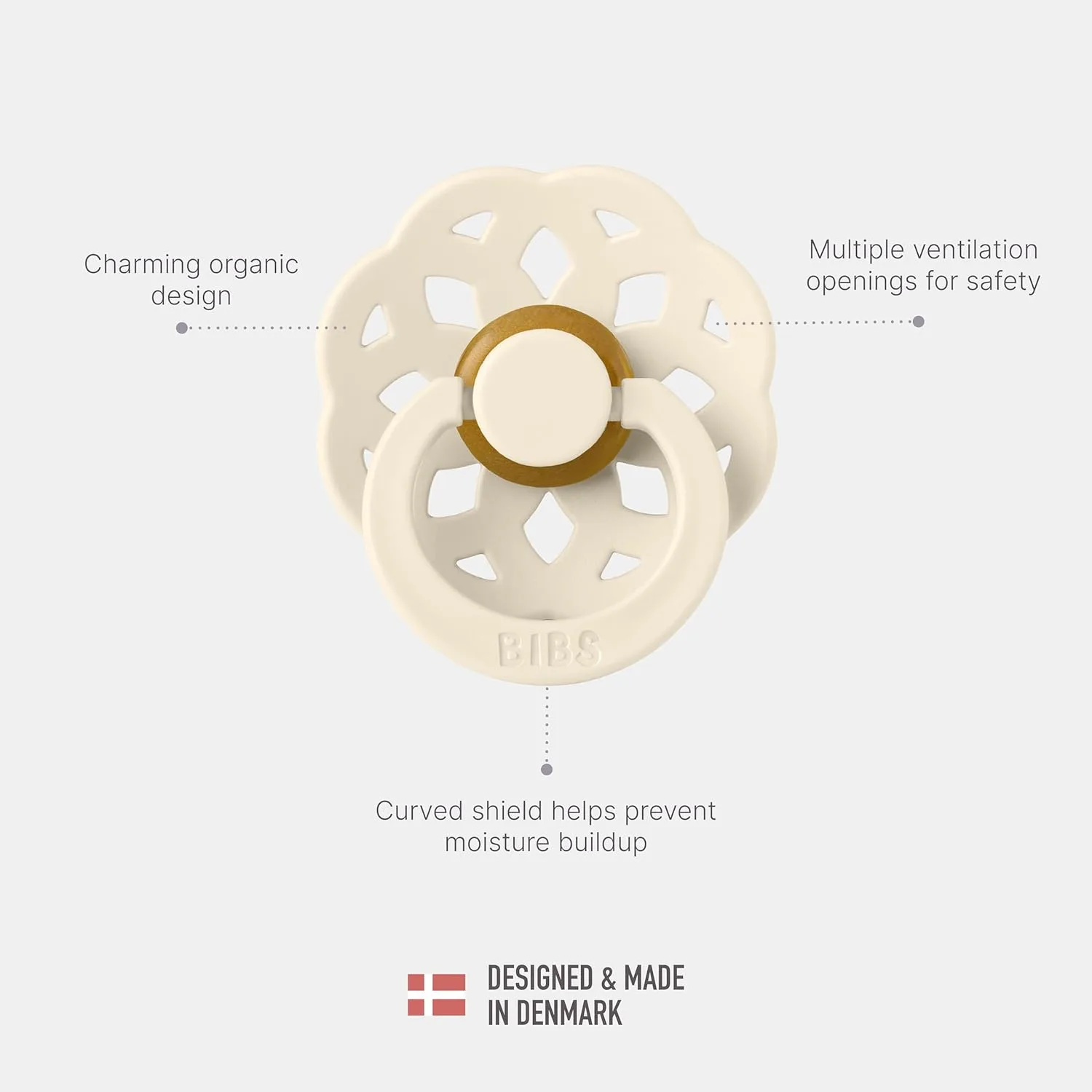 Bibs Boheme Natural Rubber Pacifier 2-Pack - Ivory/Sage - Image 4