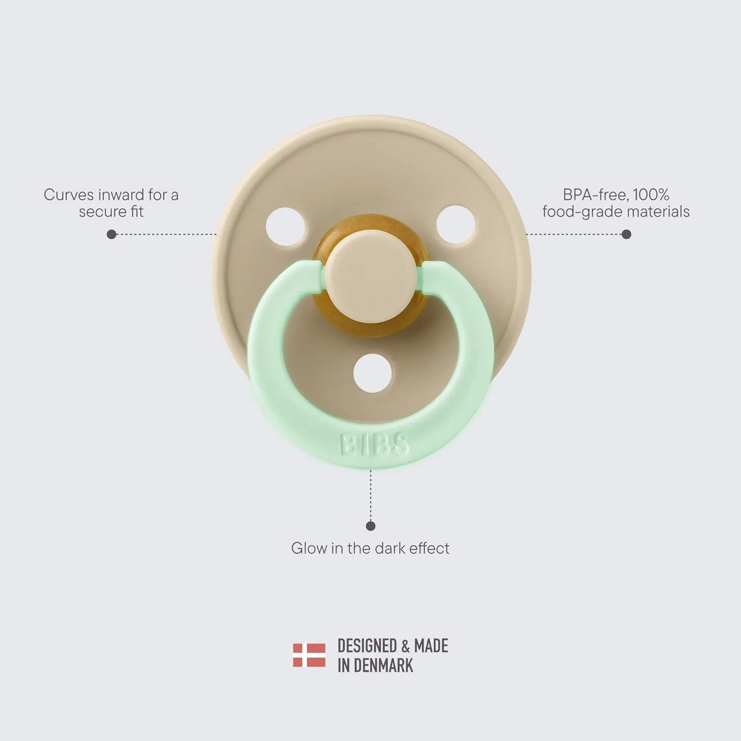 Bibs Glow Pacifier 6-18M - Night Soother 2pk - Image 4