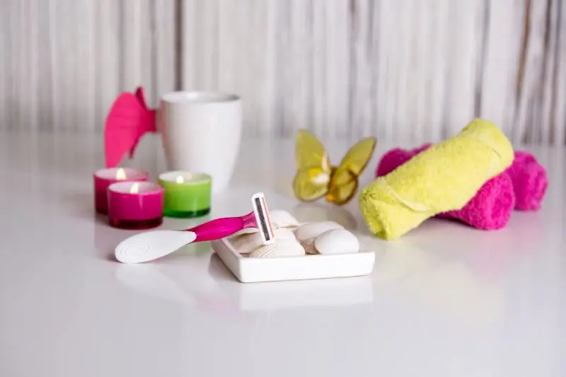 A pack of Bic Soleil Scent disposable razors for women with triple blades, lubricating strip with vitamin E, and fixed head for a close shave.