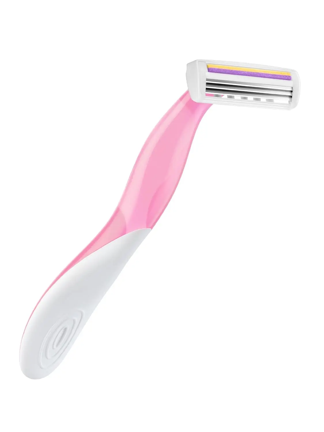 A pack of Bic Soleil Scent disposable razors for women with triple blades, lubricating strip with vitamin E, and fixed head for a close shave.