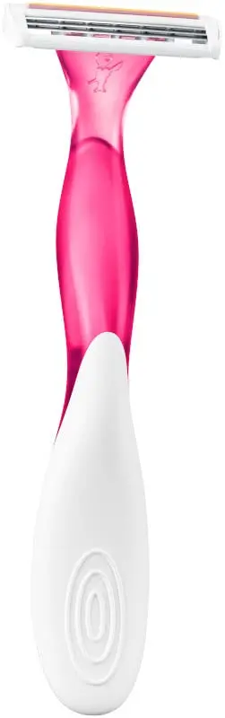 A pack of Bic Soleil Scent disposable razors for women with triple blades, lubricating strip with vitamin E, and fixed head for a close shave.