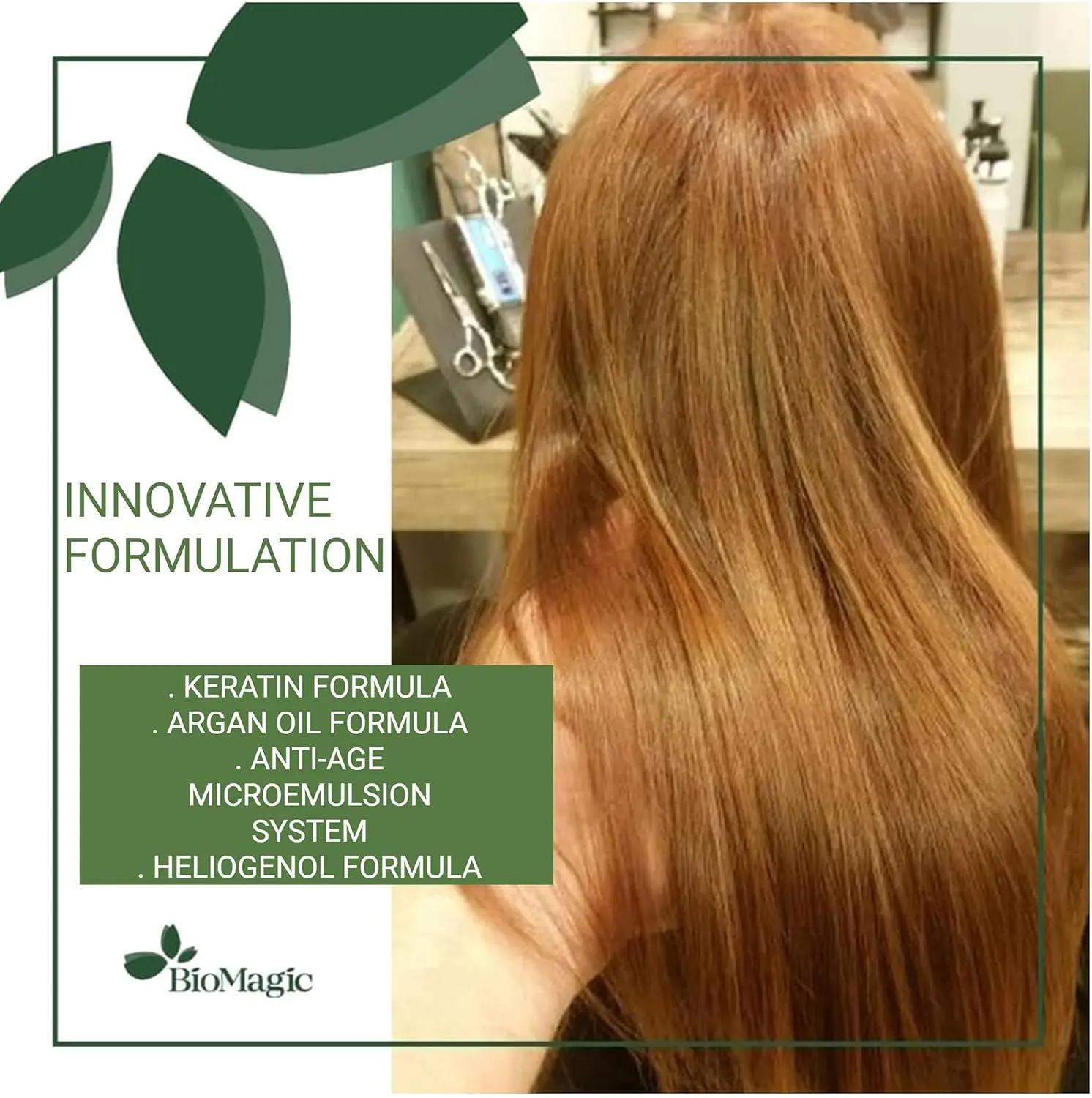 Biomagic permanent hair color in natural brown shade with keratin and argan oil for healthy, shiny hair and white coverage.