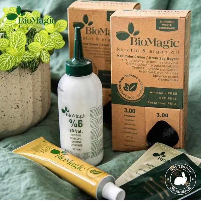 Biomagic Mocha hair color offers gentle and effective hair coloring with hygienic packaging, refer to the box for usage.