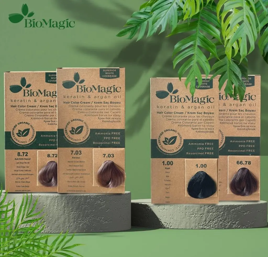 Biomagic Mocha hair color offers gentle and effective hair coloring with hygienic packaging, refer to the box for usage.