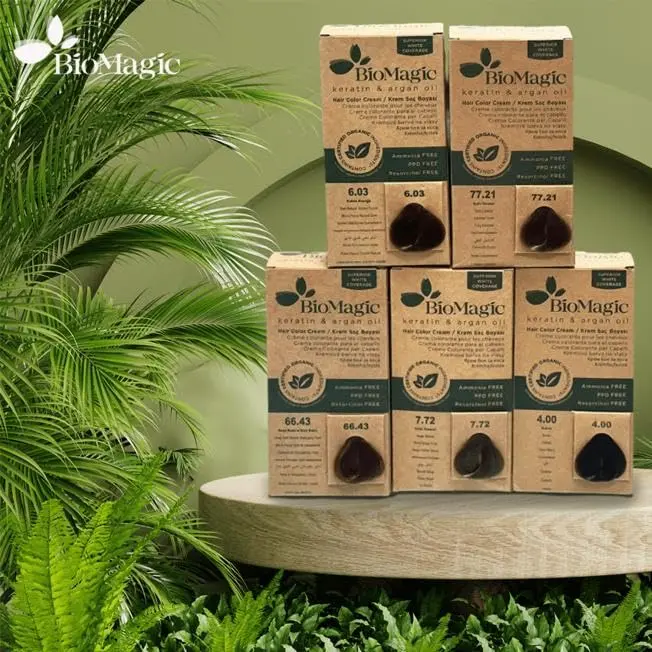 Biomagic Mocha hair color offers gentle and effective hair coloring with hygienic packaging, refer to the box for usage.