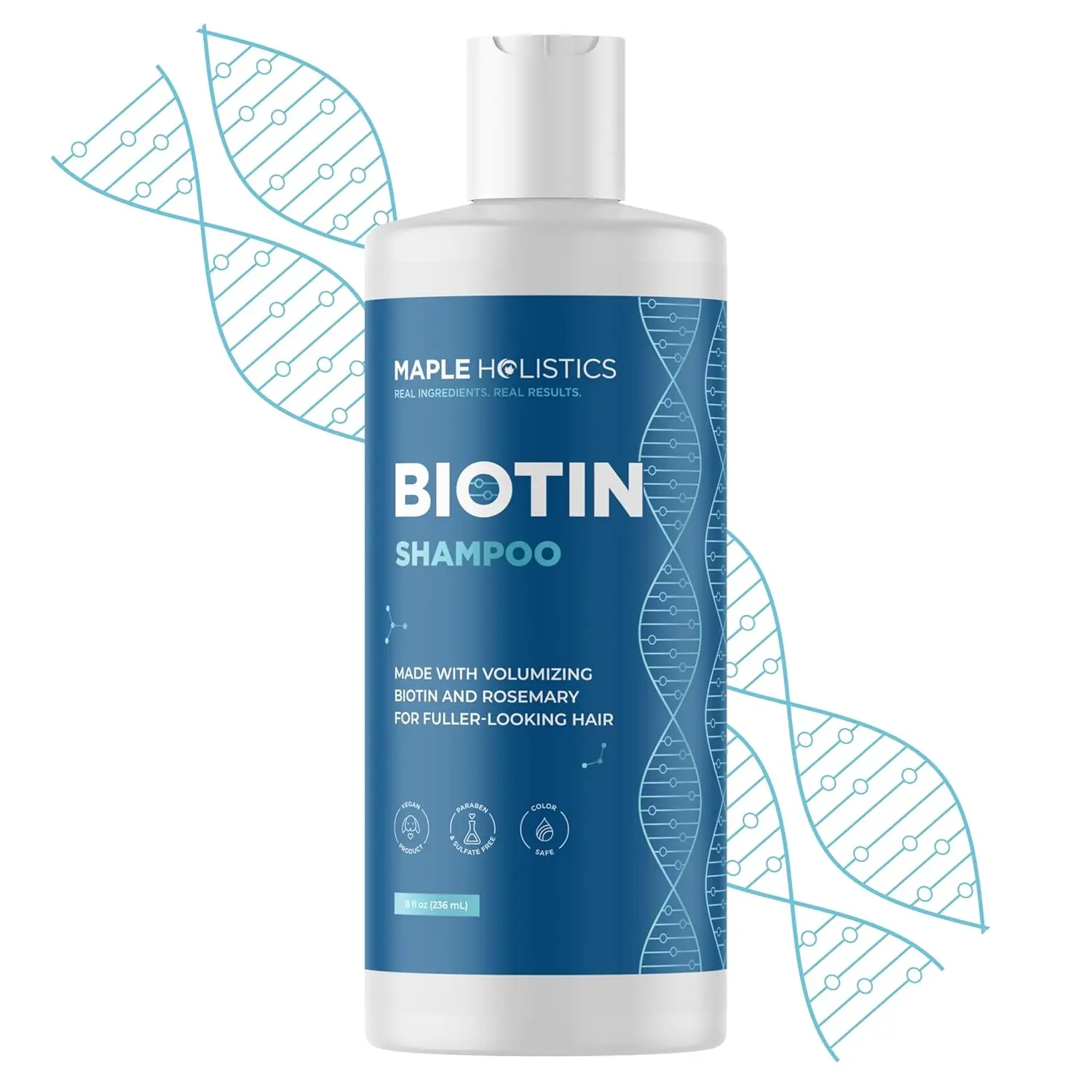 This biotin shampoo with rosemary and argan oil promotes hair growth and reduces hair loss for thicker, fuller hair.